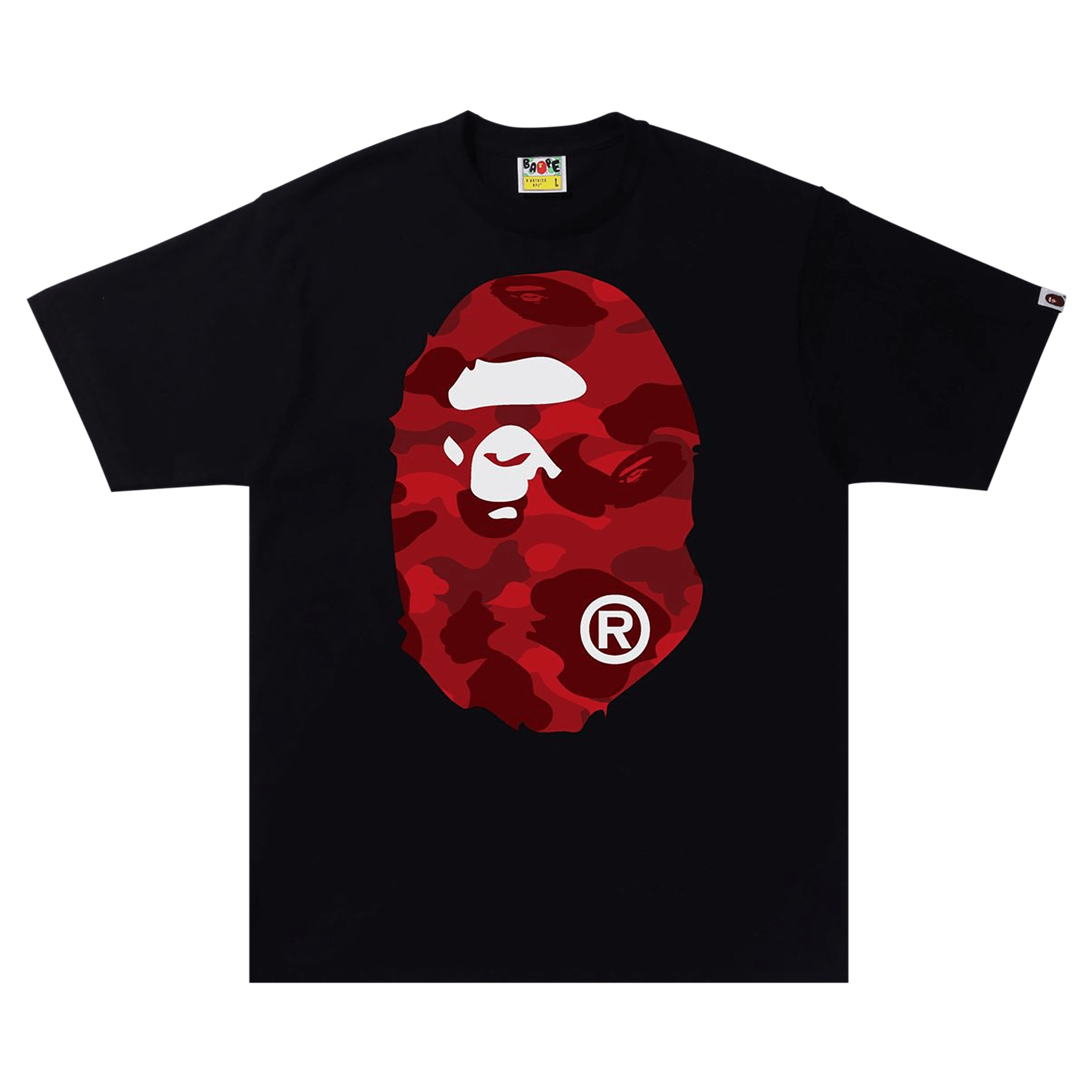 BAPE Color Camo B Big Ape Head Tee 'Black/Red'