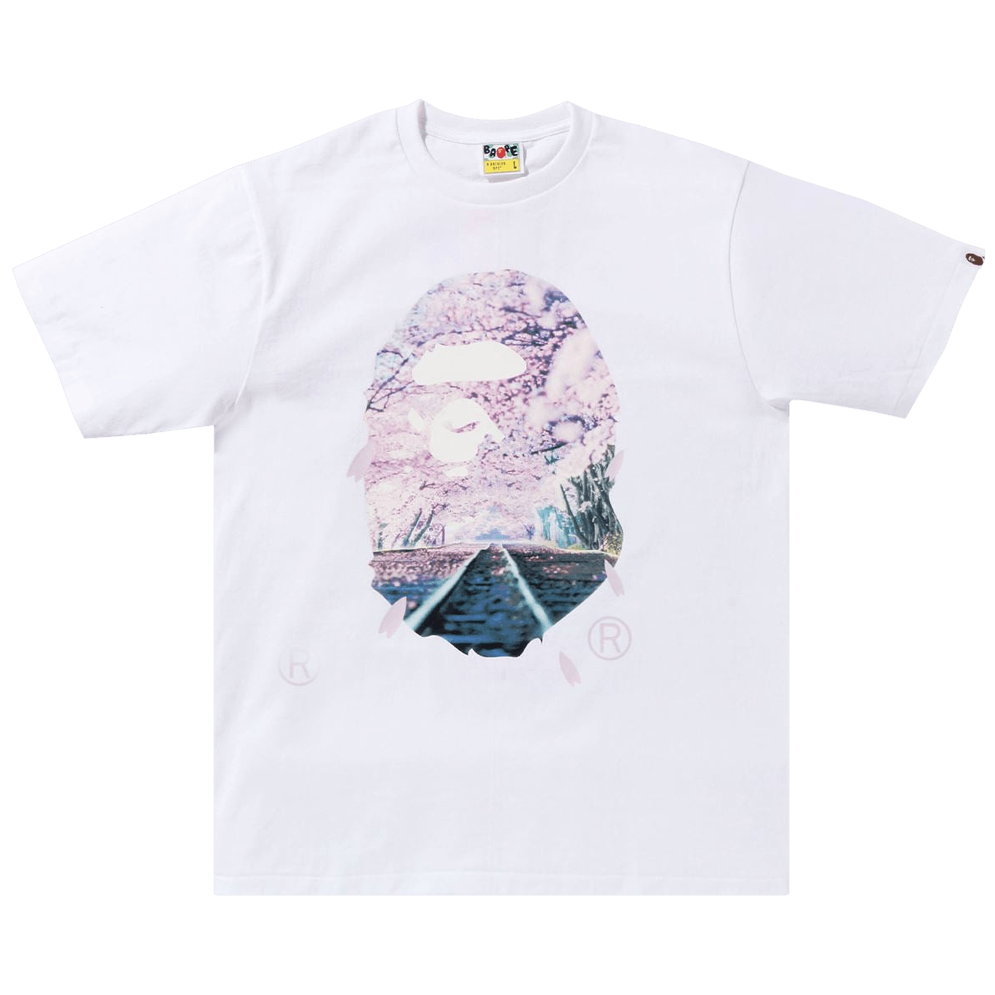 BAPE Sakura Photo Ape Head Tee 'White'
