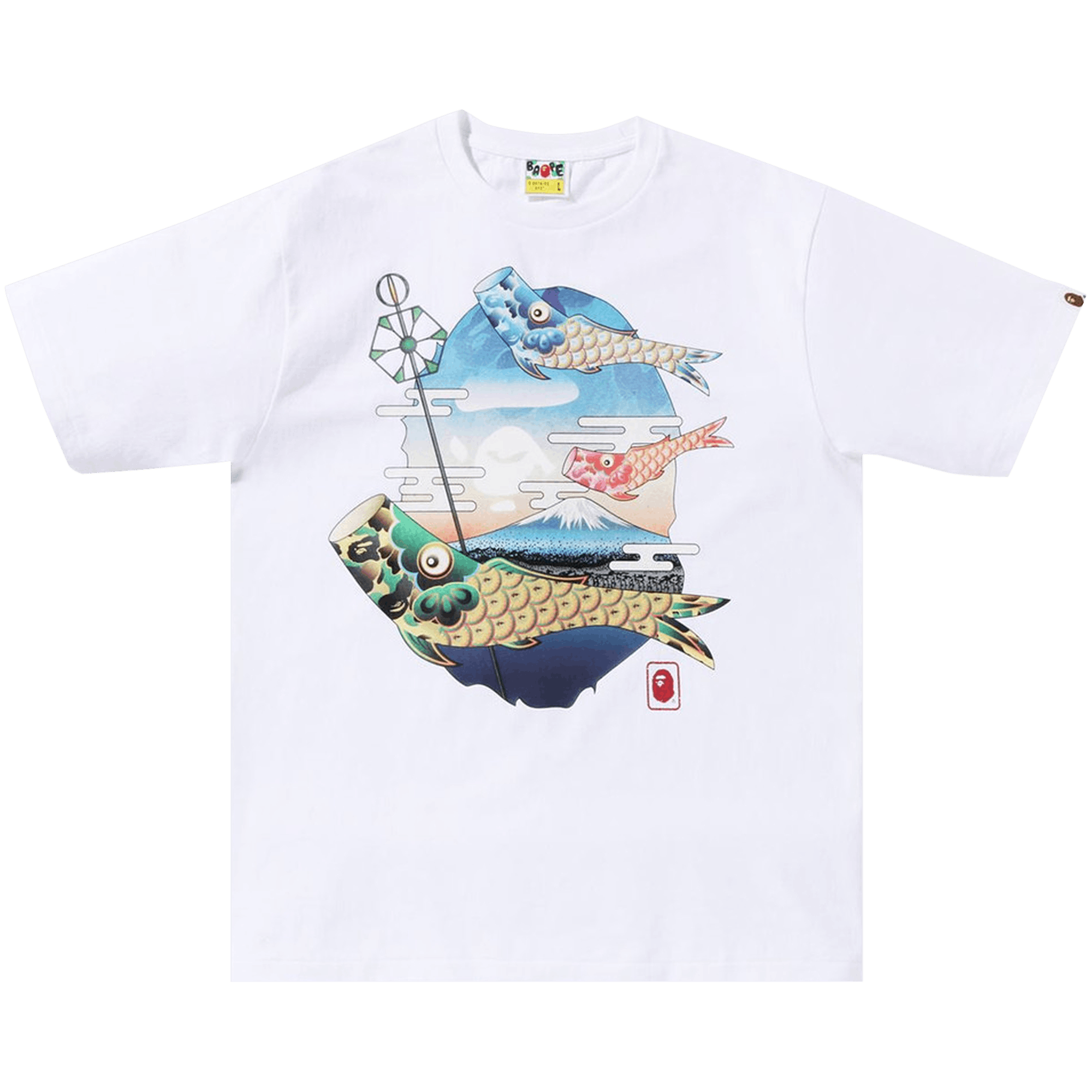 BAPE Koinobori Carp Flags Ape Head Tee 'White'