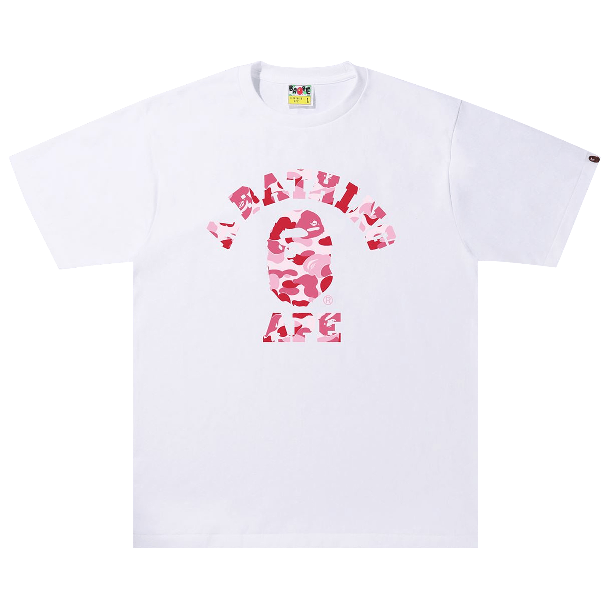 BAPE ABC Camo College Tee 'White/Pink'
