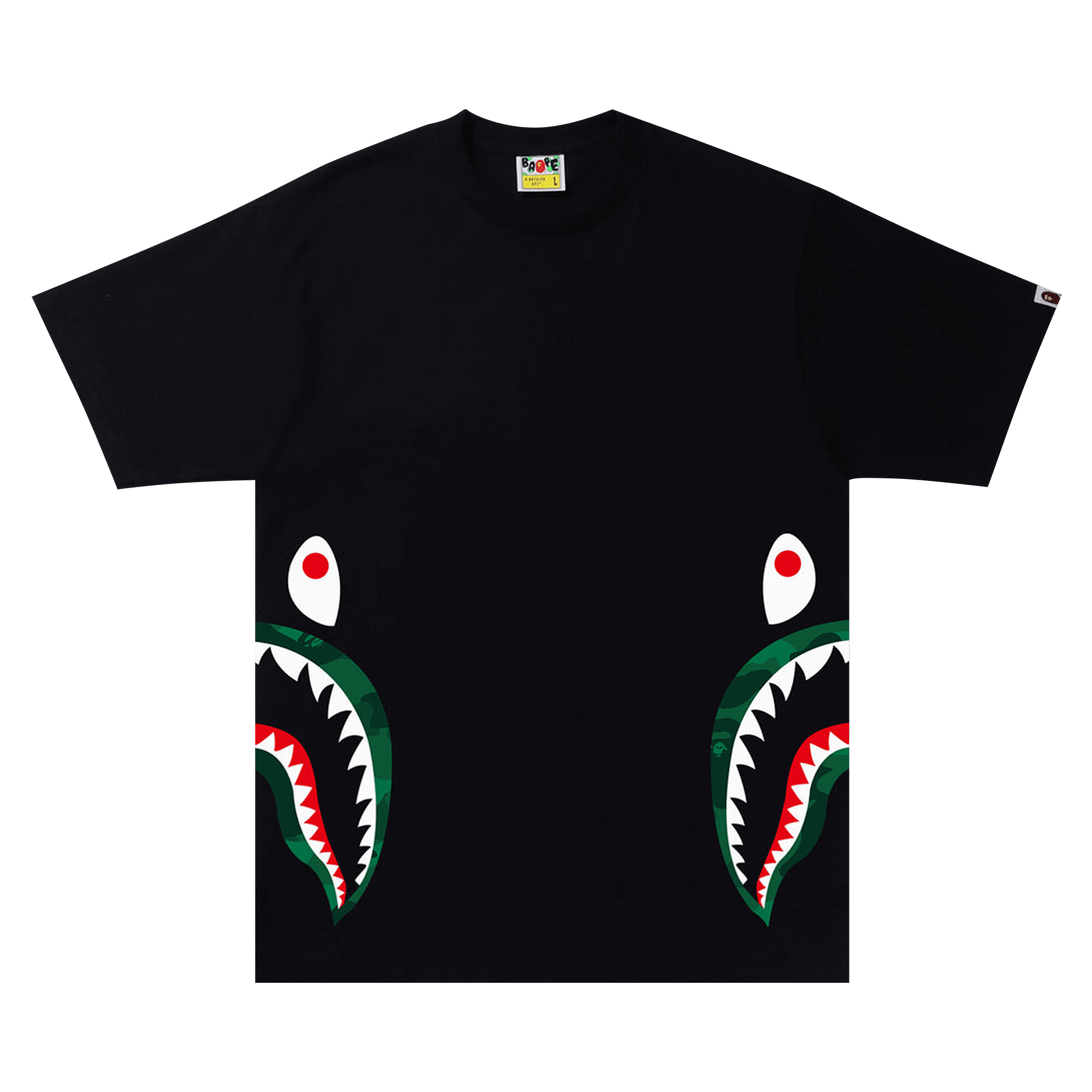 BAPE Color Camo Side Shark Tee 'Black/Green'