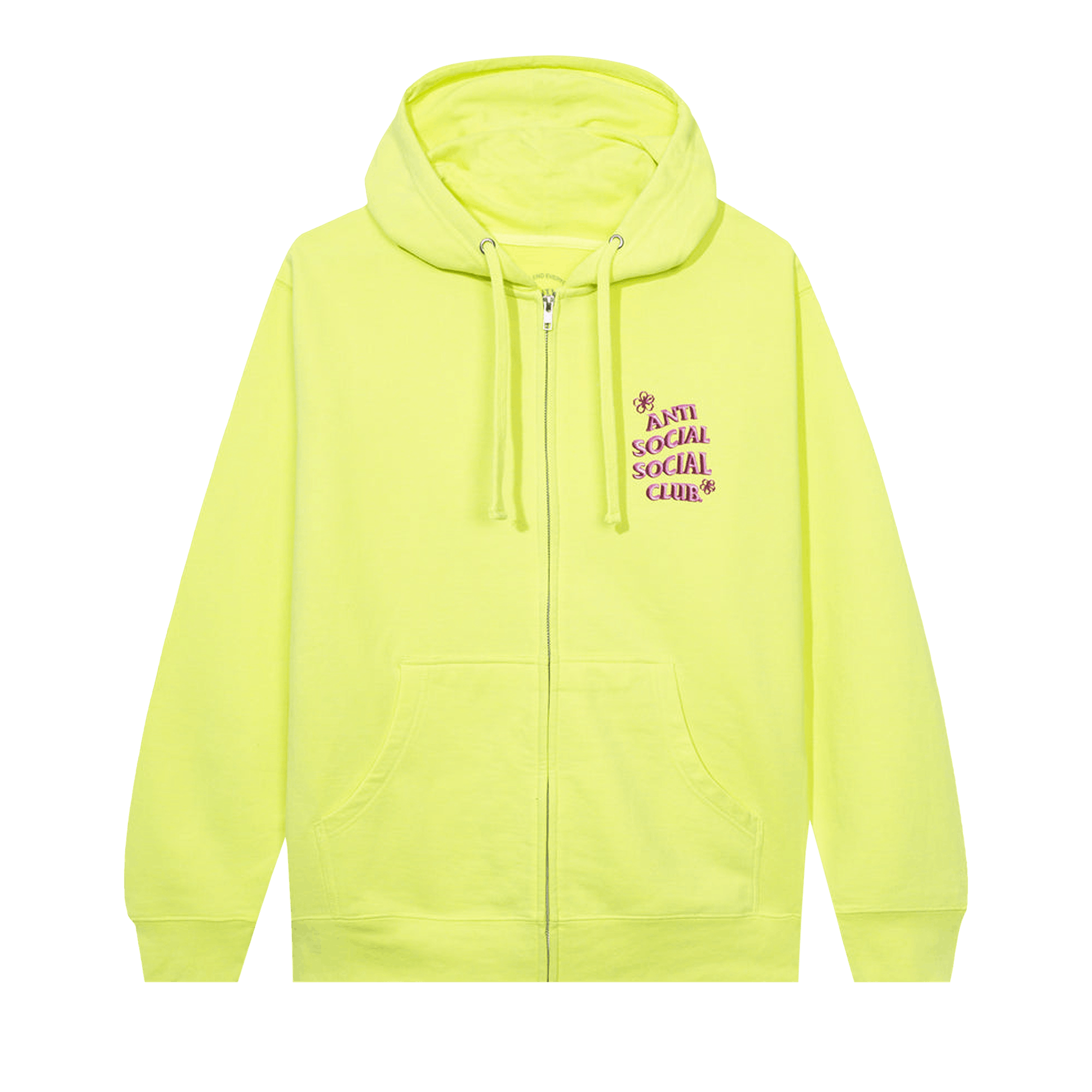 Anti Social Social Club Coral Crush Zip Hoodie 'Yellow'