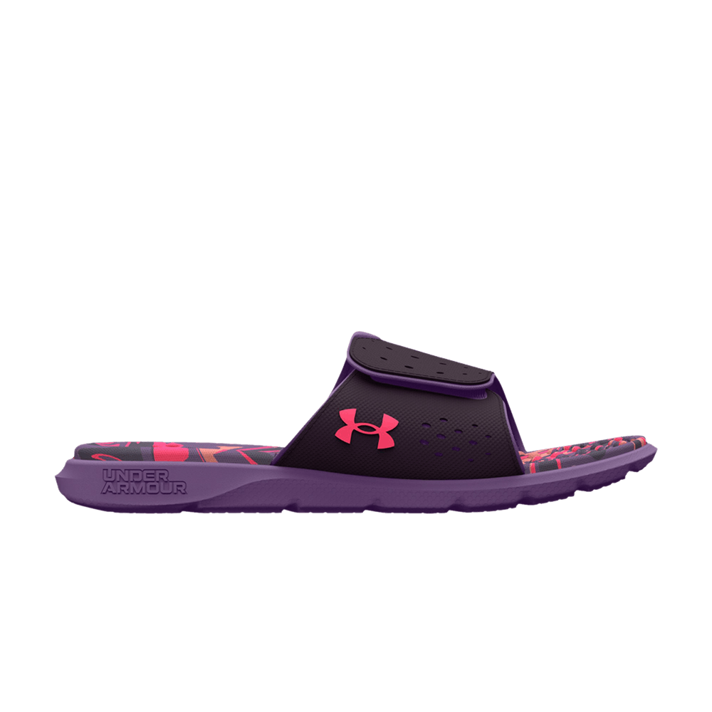 Pre-owned Under Armour Wmns Ignite 7 Graphic Footbed Slide 'tux Purple Marble'