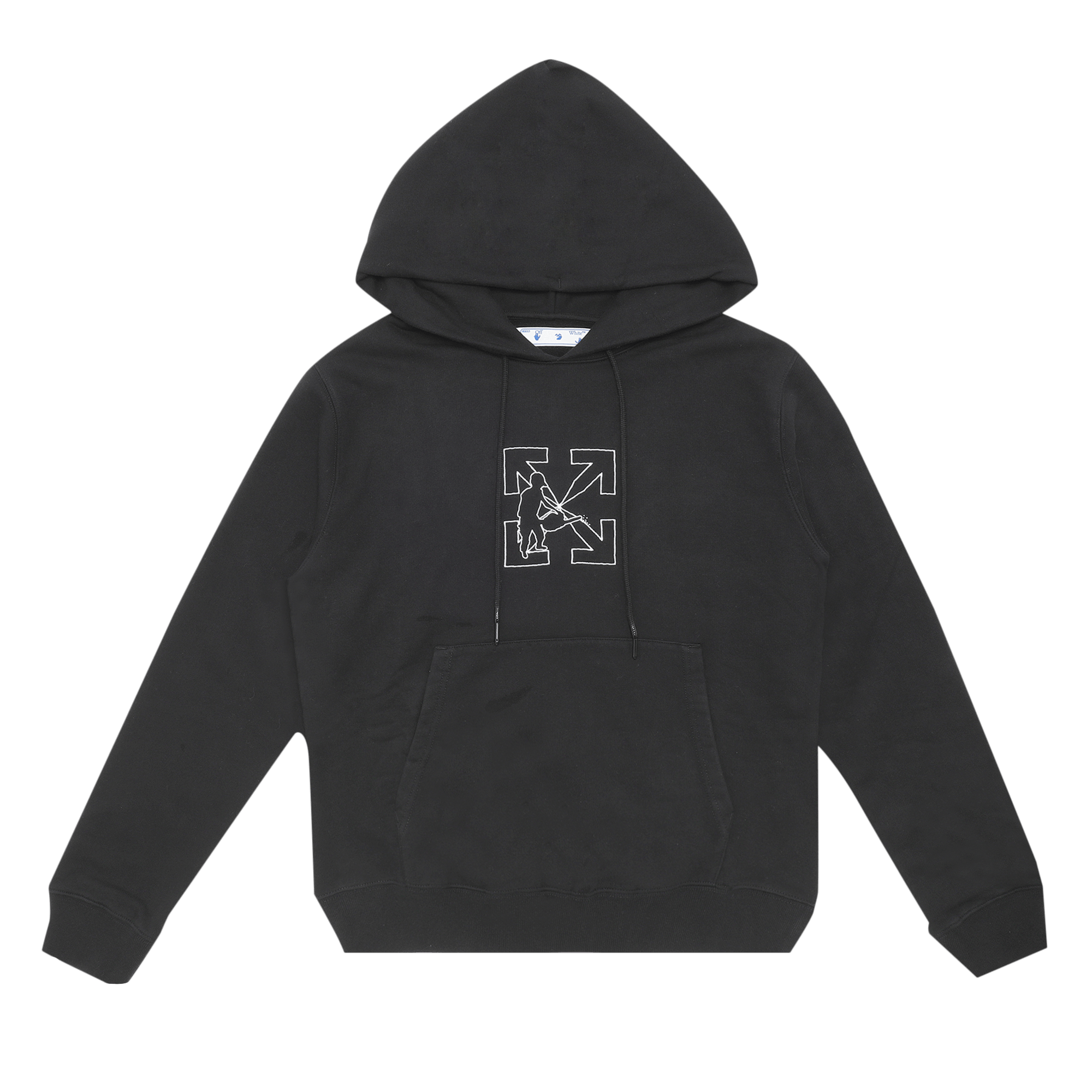 Off-White Workers Logo Slim Hoodie 'Black/White'