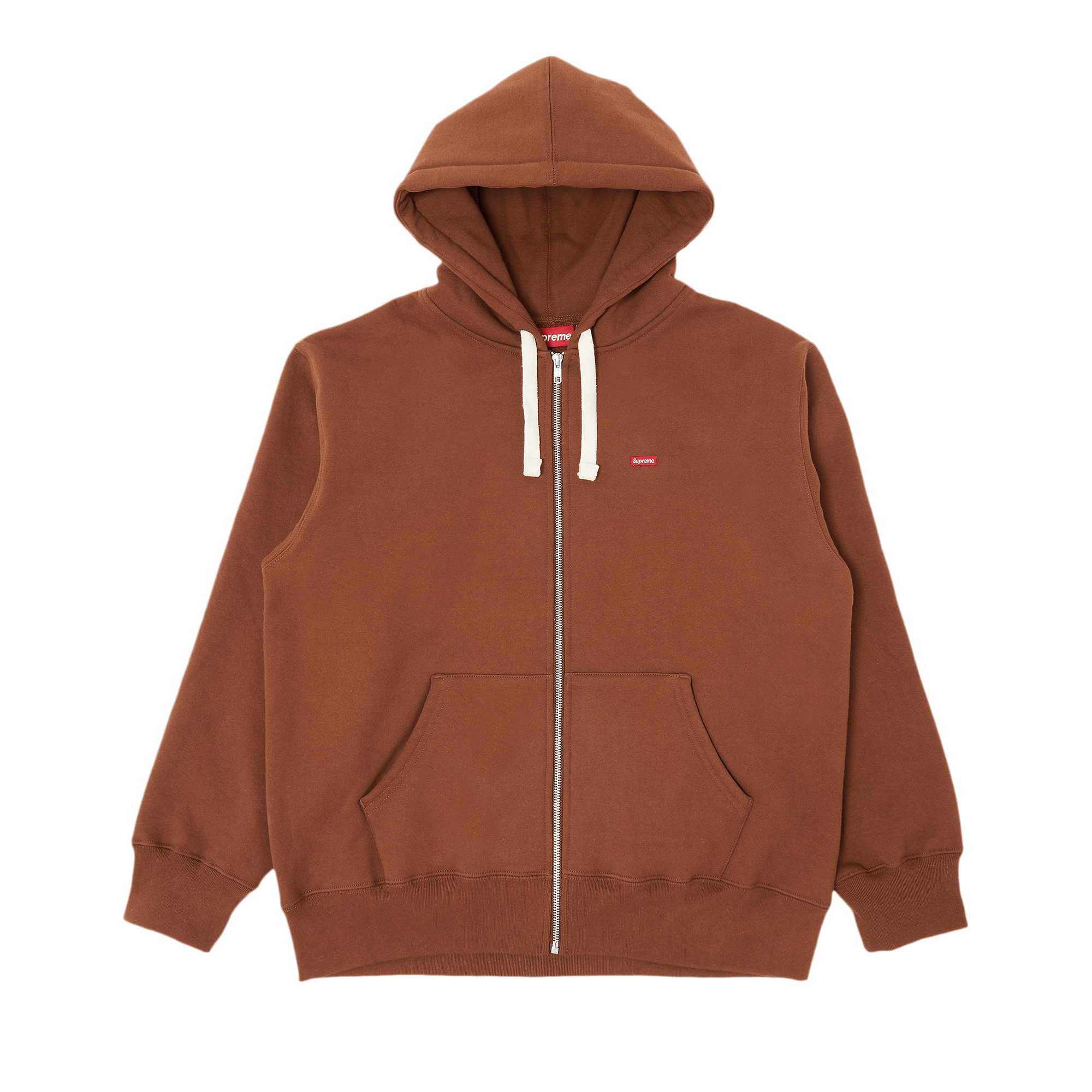 Supreme Small Box Drawcord Zip Up Hooded Sweatshirt 'Brown'