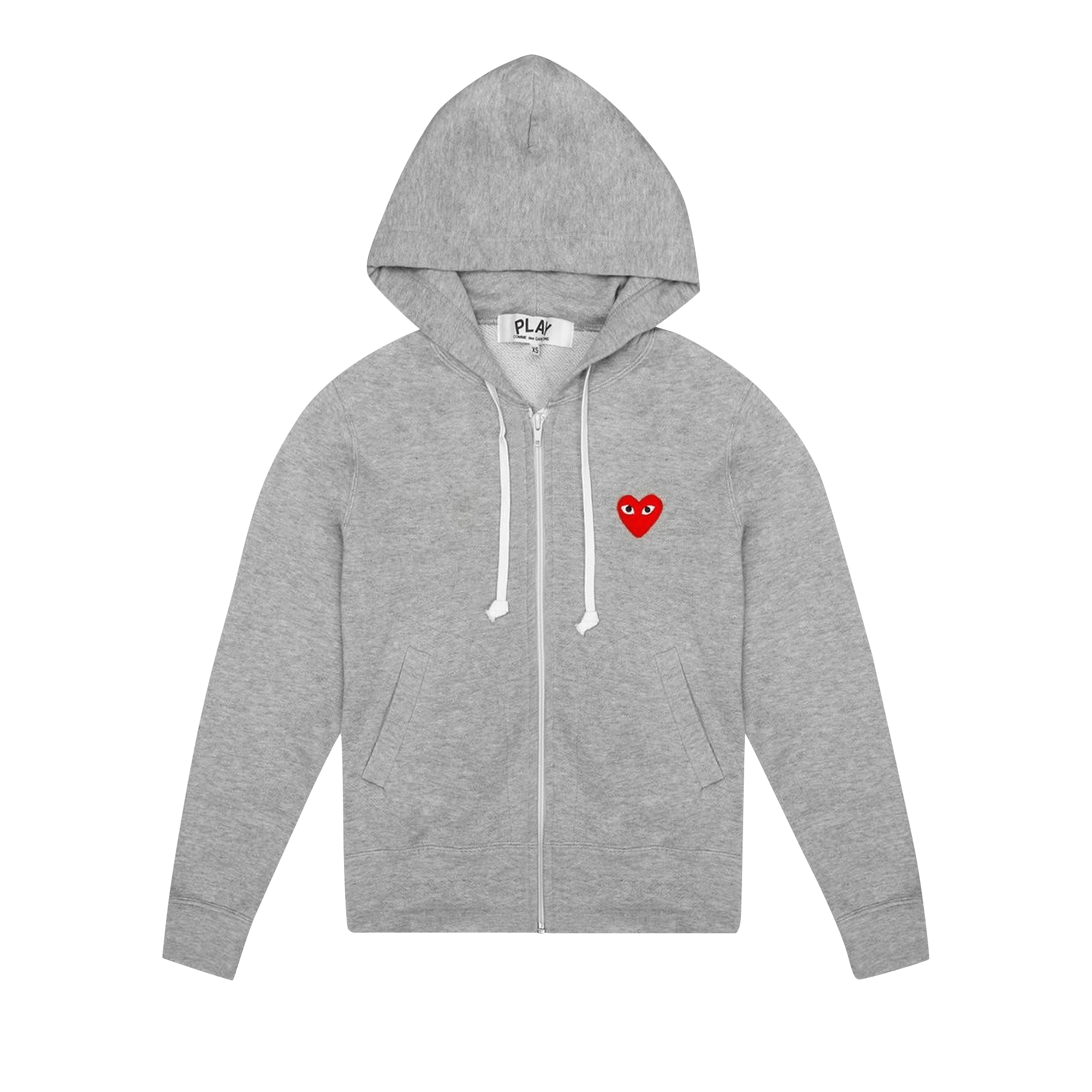 Comme des Garçons Play Zip Up Hoodie With Red Heart 'Grey'