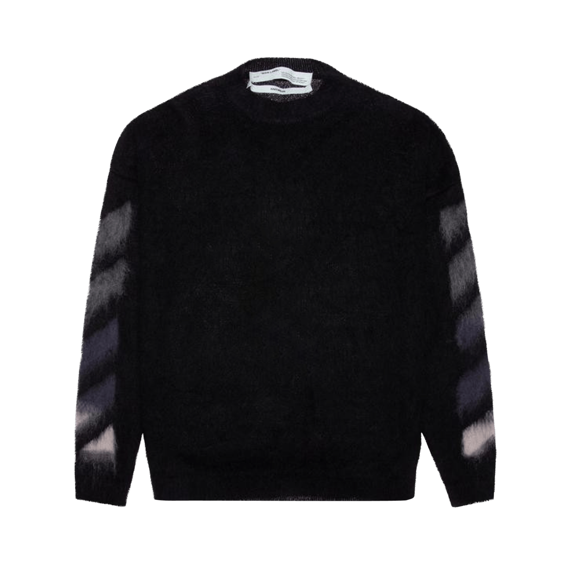 Off-White Diag Brushed Mohair Crewenck 'Black'