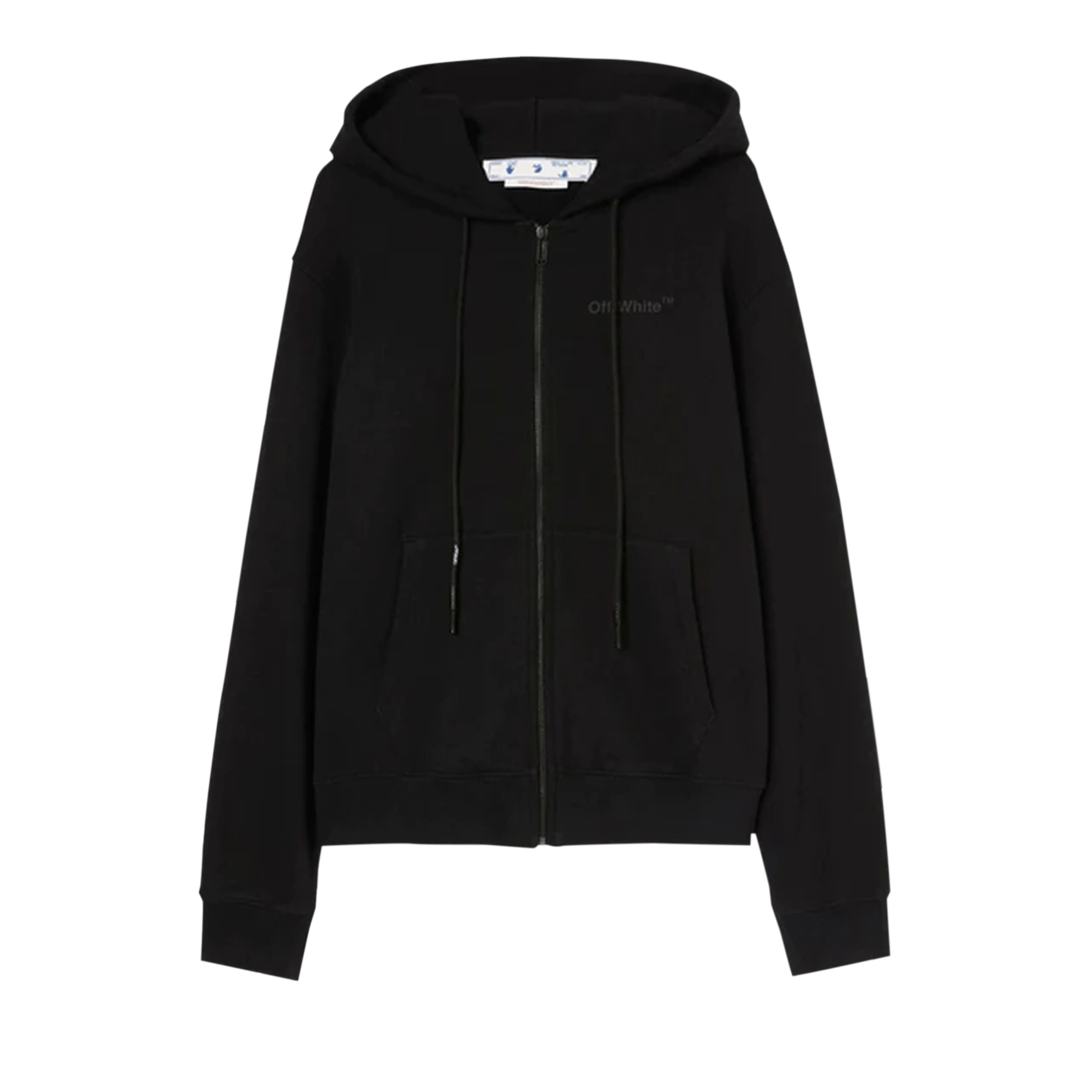 Off-White Diag Tab Slim Zip Hoodie 'Black'