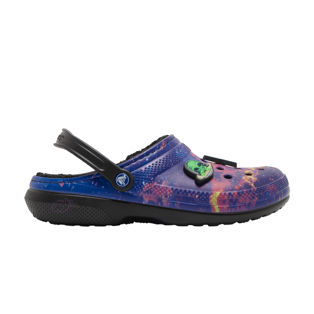 Pre-owned Crocs Ron English X Classic Lined Clog 'area 54 - Galaxy' In Multi-color