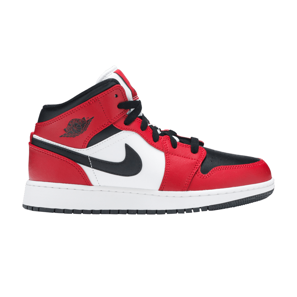 Pre-owned Air Jordan 1 Mid Gs 'chicago Black Toe' In Red