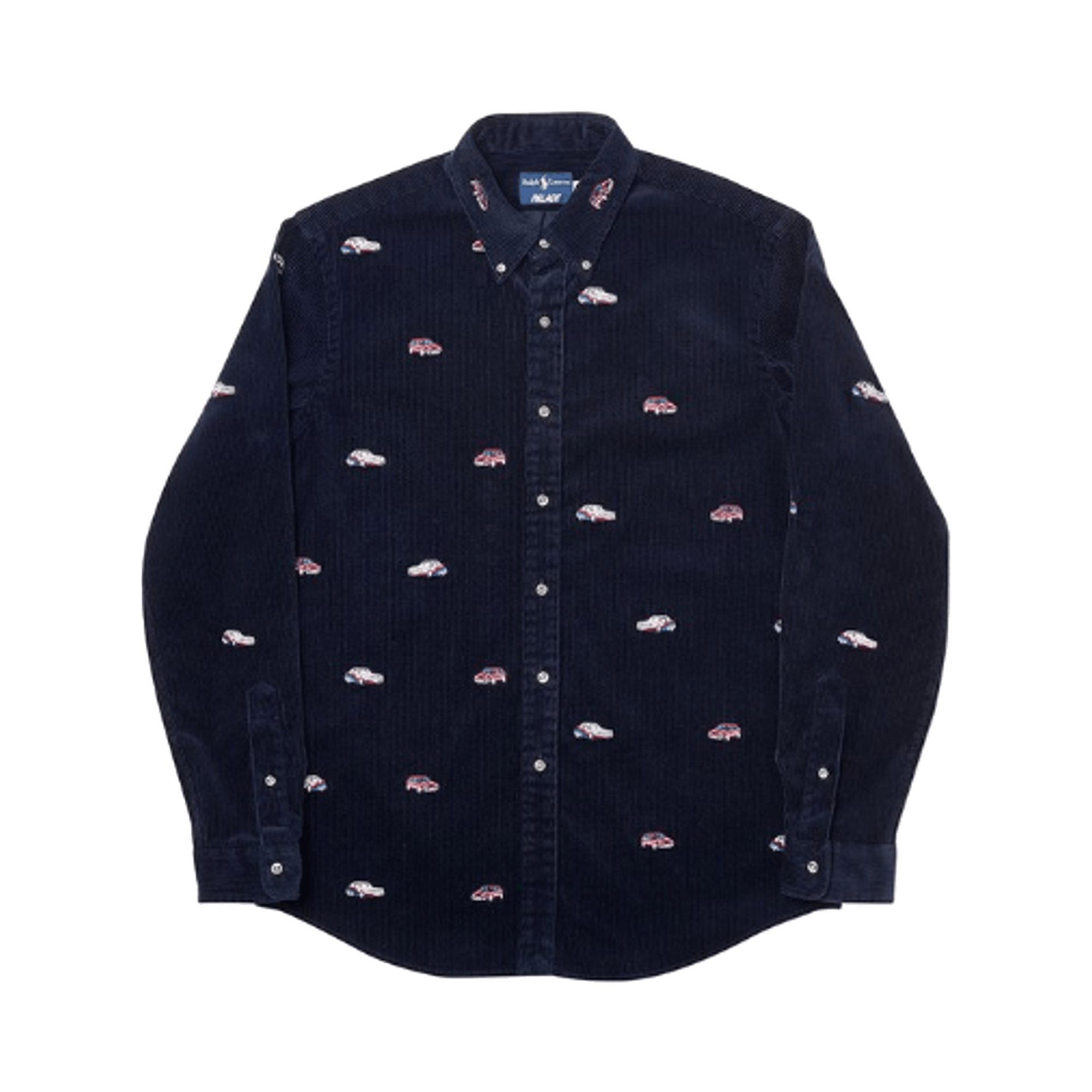Pre-owned Palace X Ralph Lauren Embroidered Corduroy Gti Shirt 'aviator Navy' In Blue