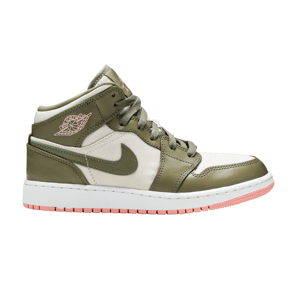 Pre-owned Air Jordan 1 Mid Gg 'bleached Coral' In Green