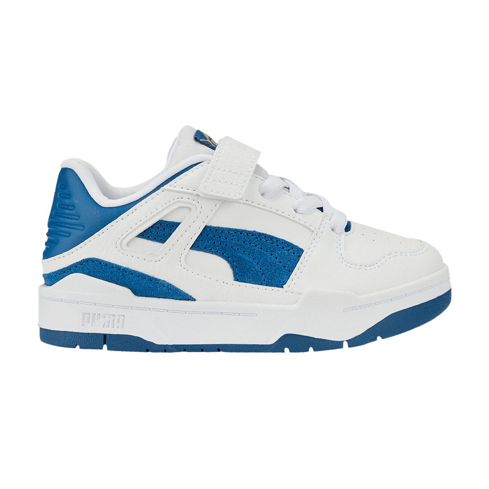 Pre-owned Puma Slipstream Suede Little Kid 'white Lake Blue'