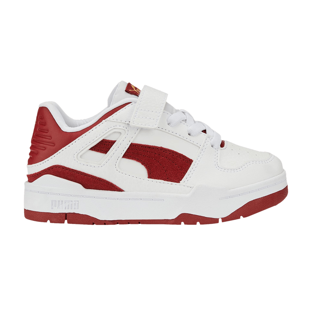 Pre-owned Puma Slipstream Suede Little Kid 'white Intense Red'