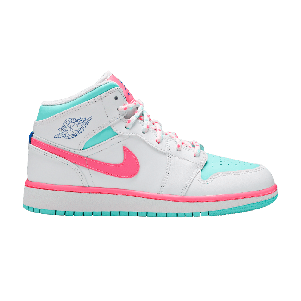 Pre-owned Air Jordan 1 Mid Gs 'digital Pink' In White