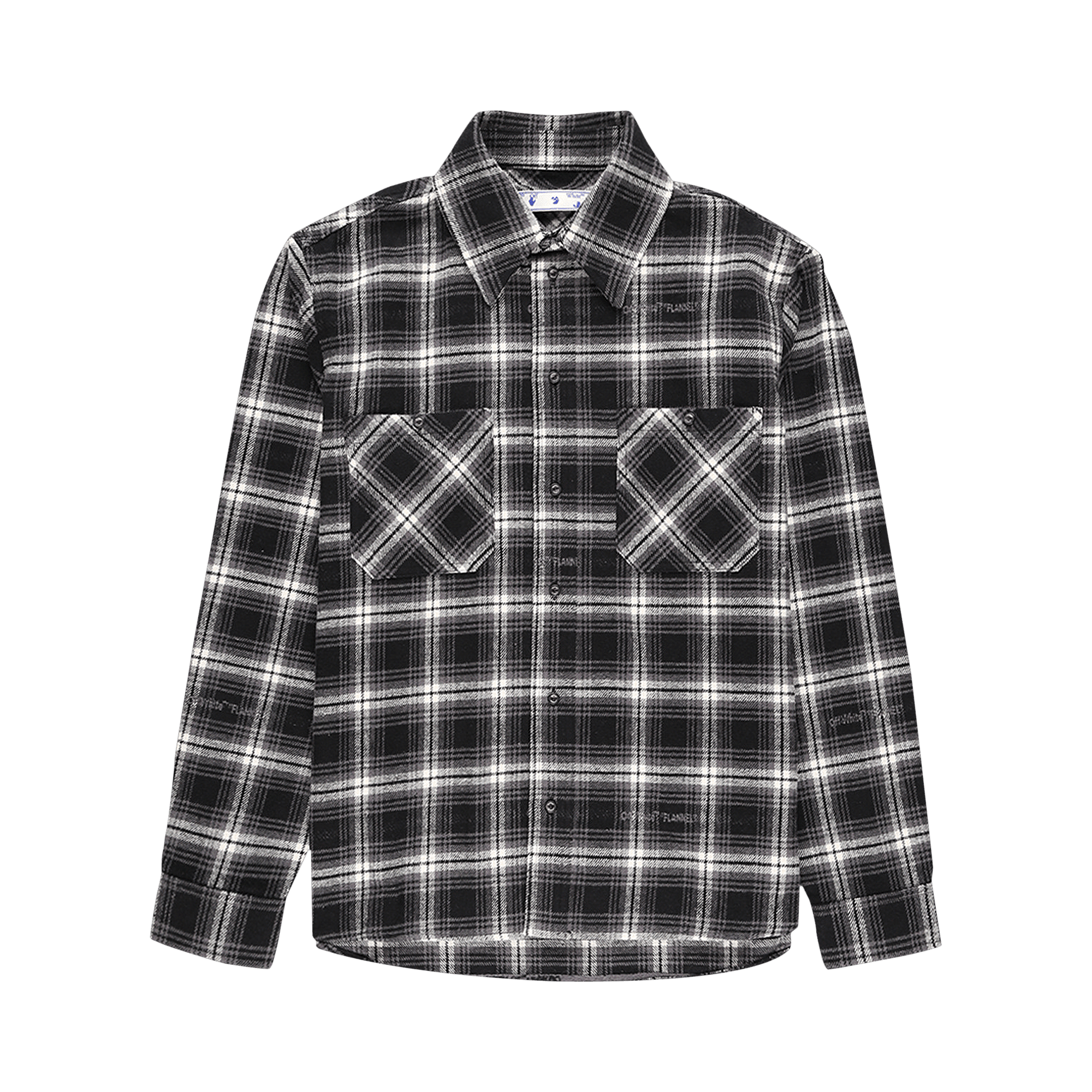 Off-White Stencil Flannel Checked Shirt 'Black'