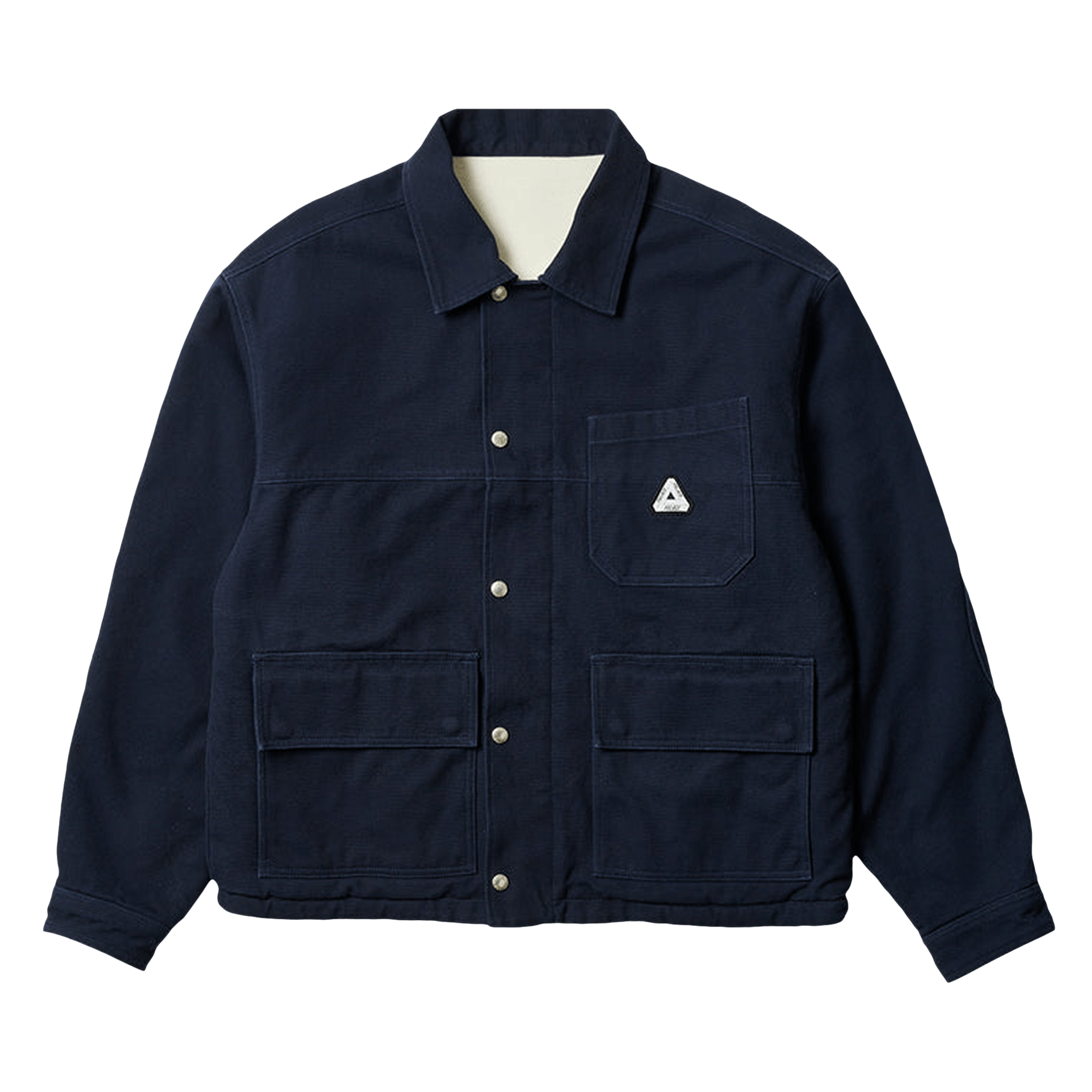 Palace Reversible Canvas Fleece Jacket 'Navy/Natural'