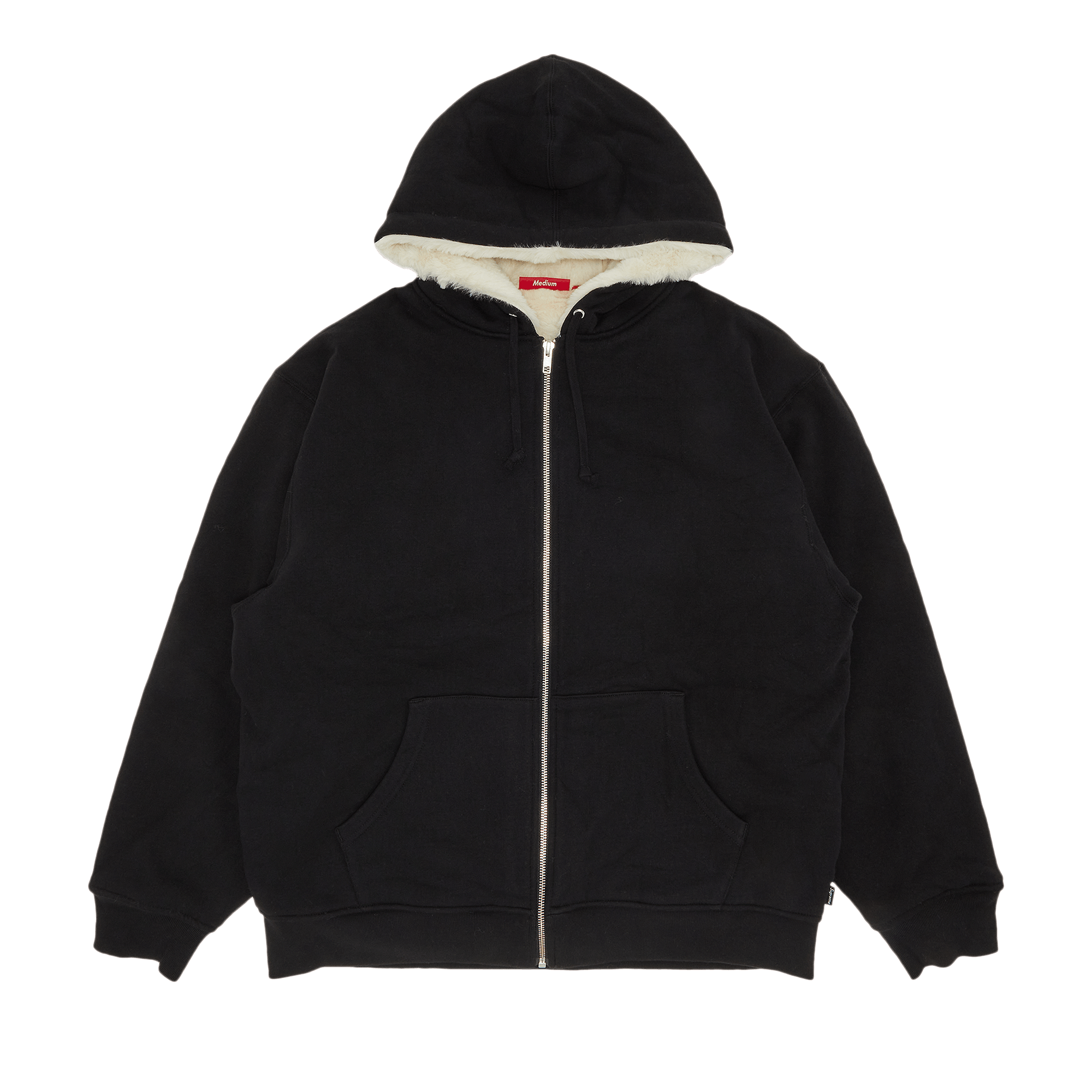 Supreme Faux Fur Lined Zip Up Hooded Sweatshirt 'Black'