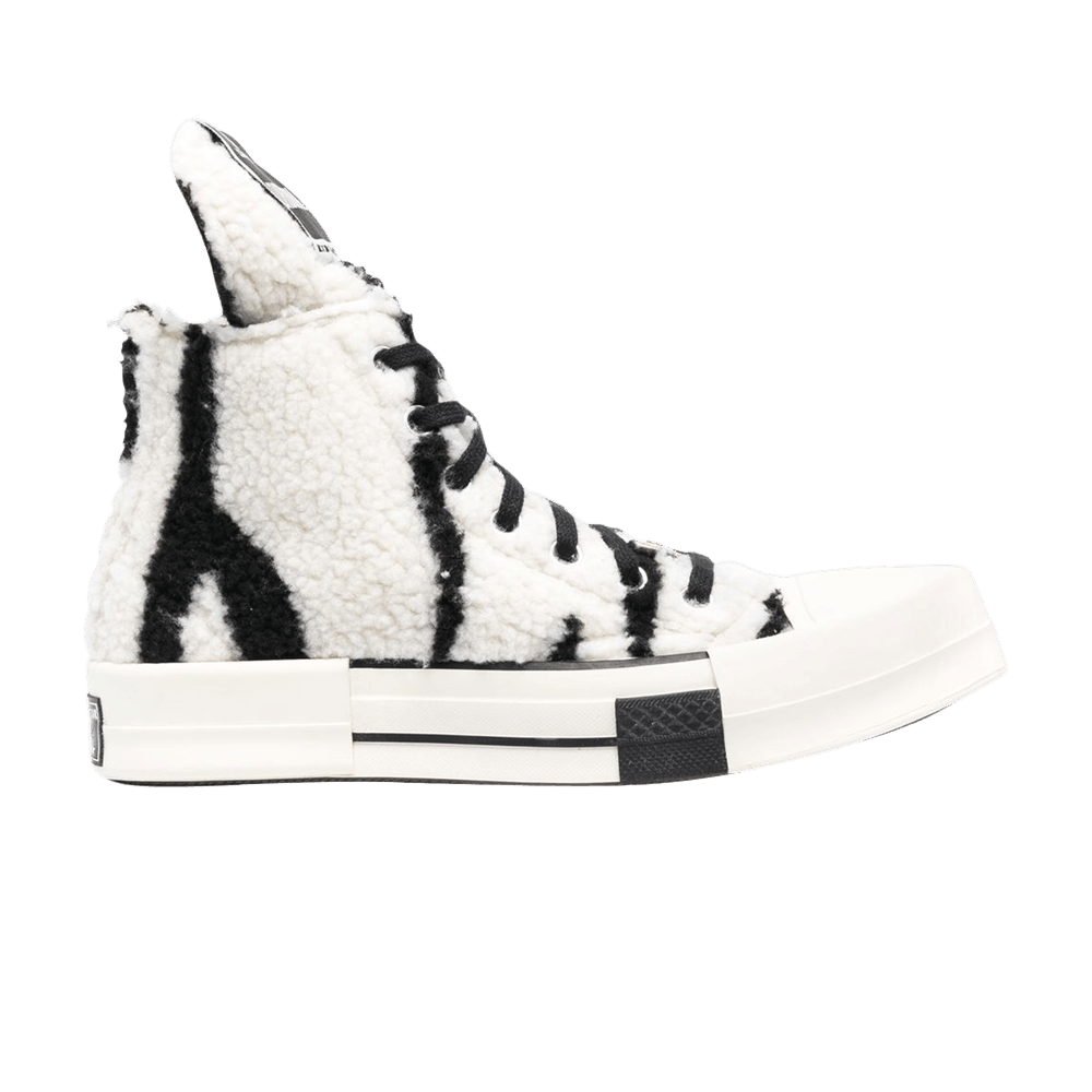 TURBODRK Chuck Taylor All-Star 70 Hi Rick Owens DRKSHDW Sherpa Zebra Print White Black