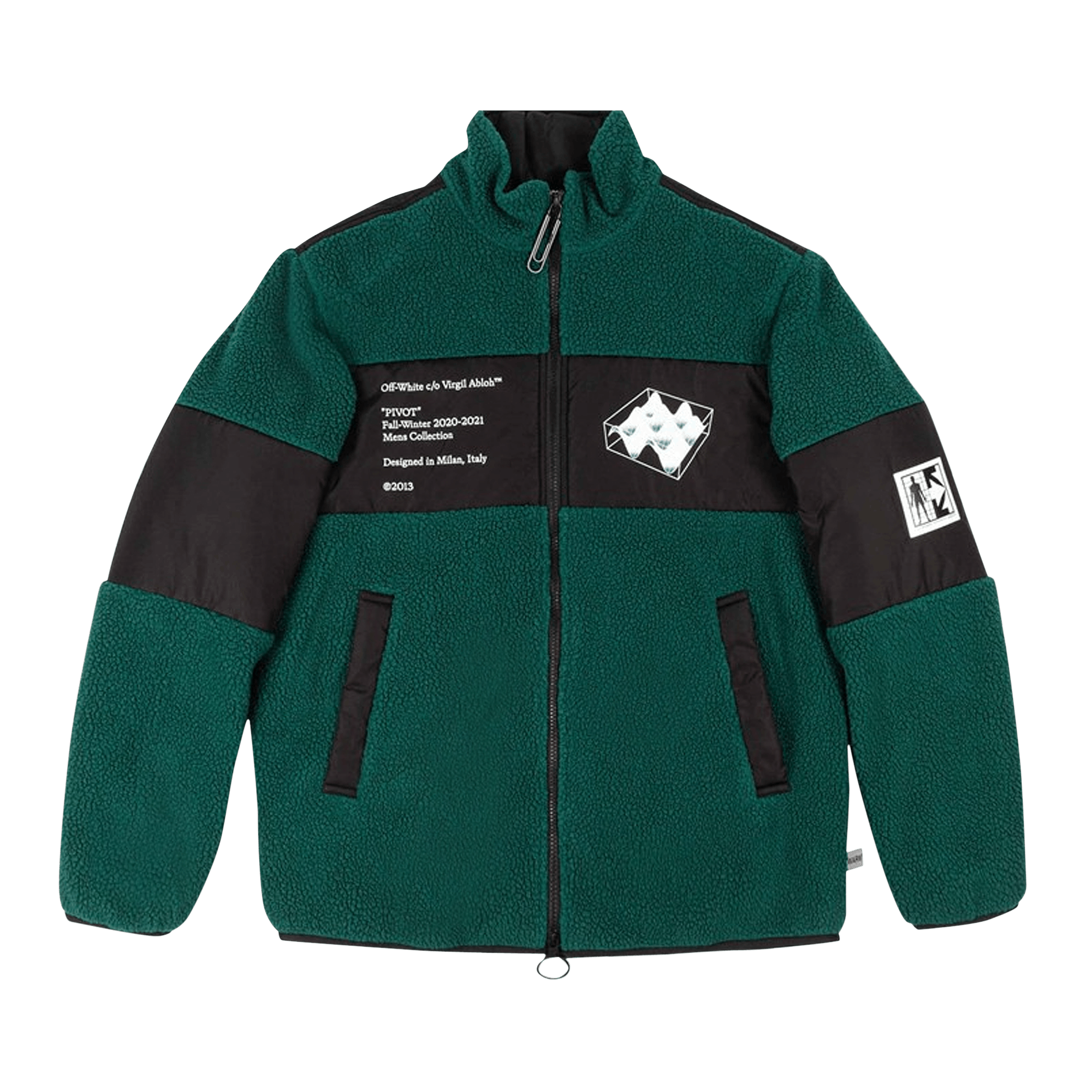 Off-White Polar Fleece Jacket 'Green/White'