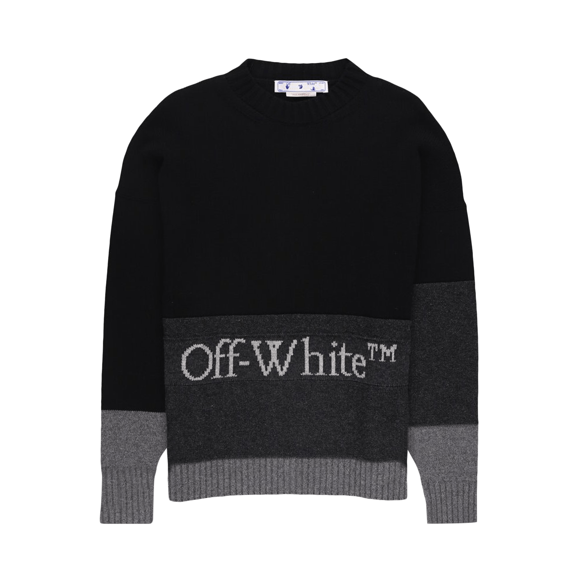 Off-White Blocked Knit Crewneck 'Black'