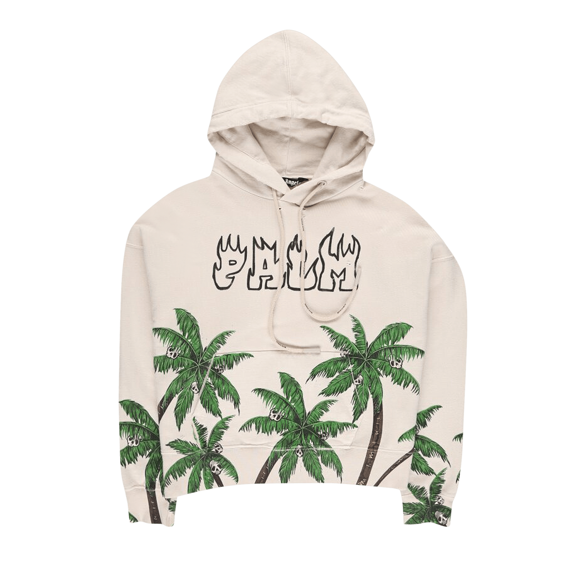 Palm Angels Palms And Skull Vintage Hoodie 'White'