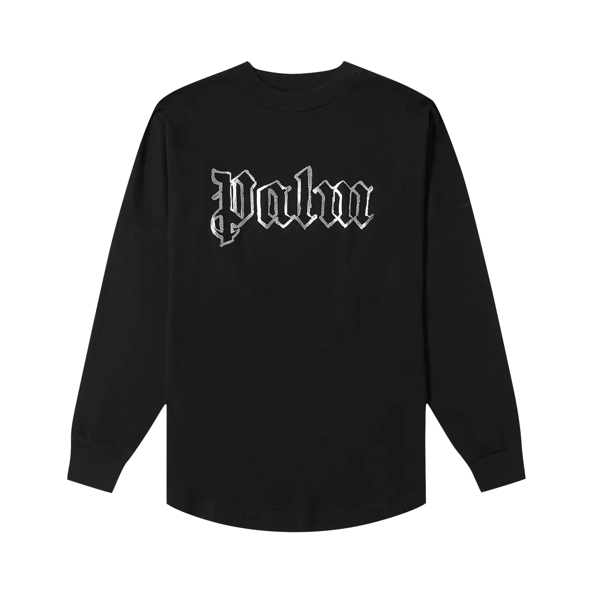 Palm Angels Blank Logo Long-Sleeve Over Tee 'Black/Metal'