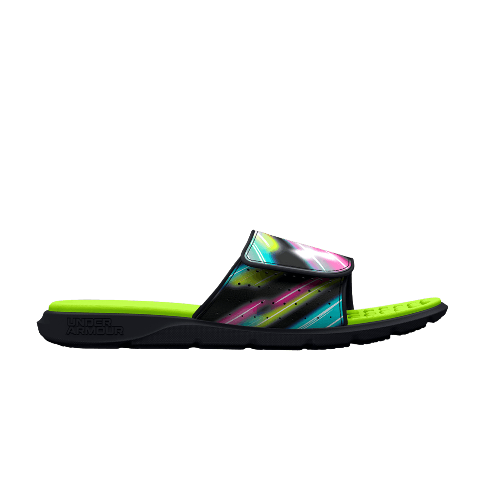 Pre-owned Under Armour Ignite Pro Graphic Strap Slide 'holographic' In Black