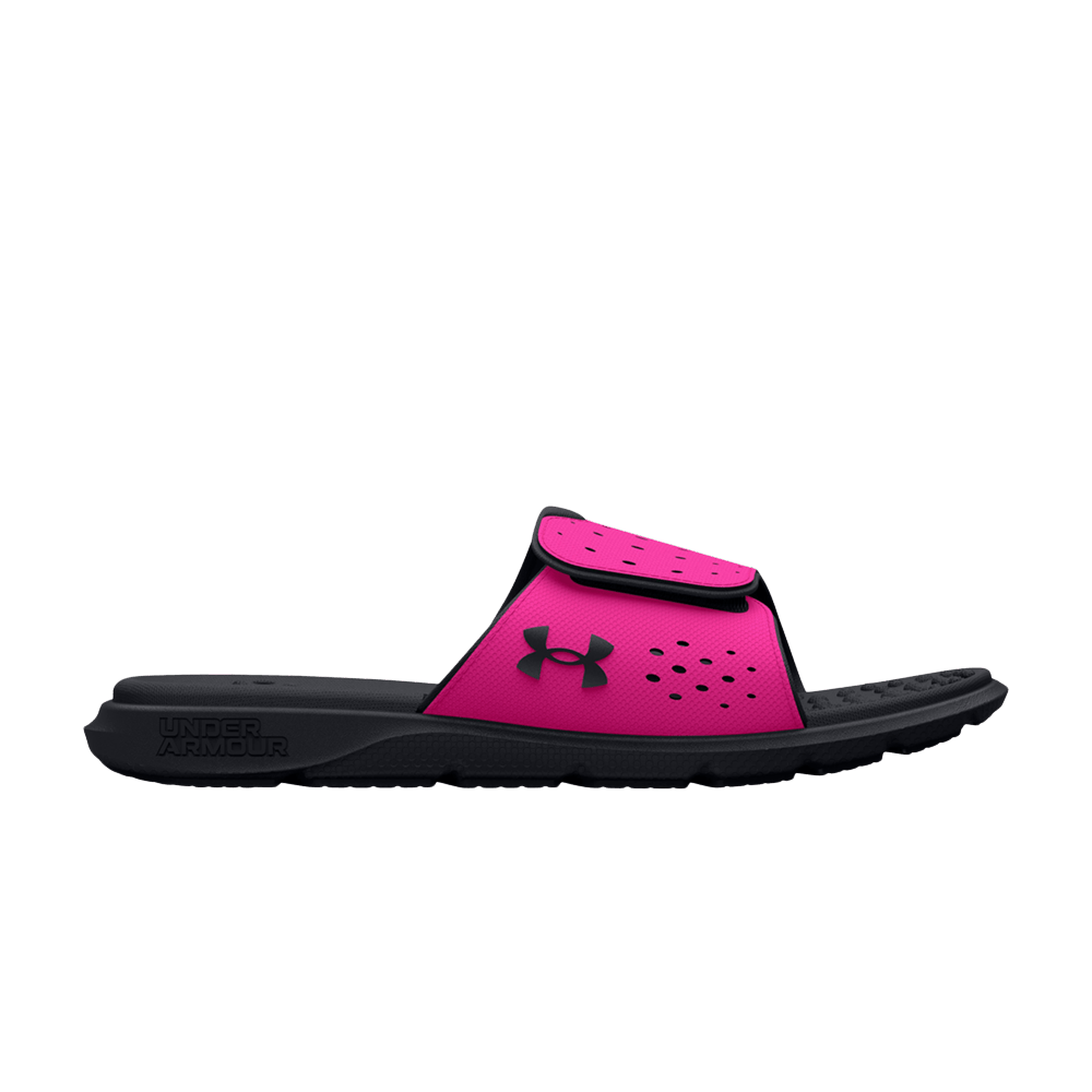 Pre-owned Under Armour Ignite Pro Slide Gs 'black Rebel Pink'
