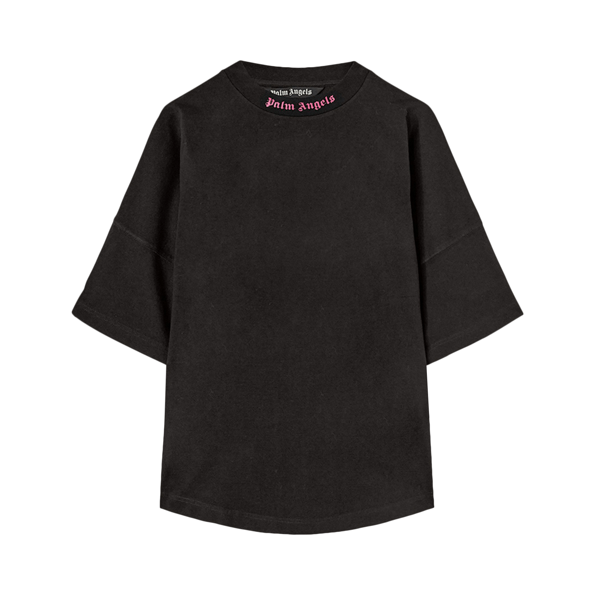Palm Angels Doubled Logo Over Tee 'Black/Fuchsia'