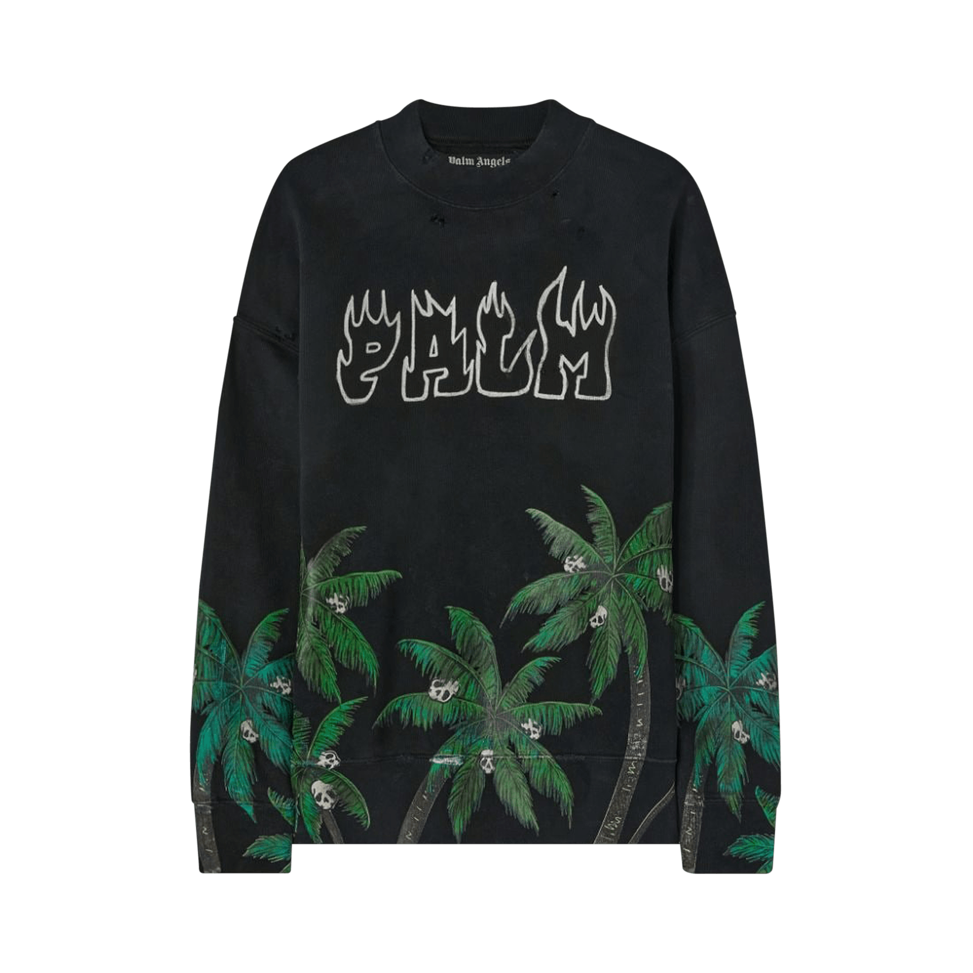 Palm Angels Palms And Skull Vintage Crew 'Black/Green'
