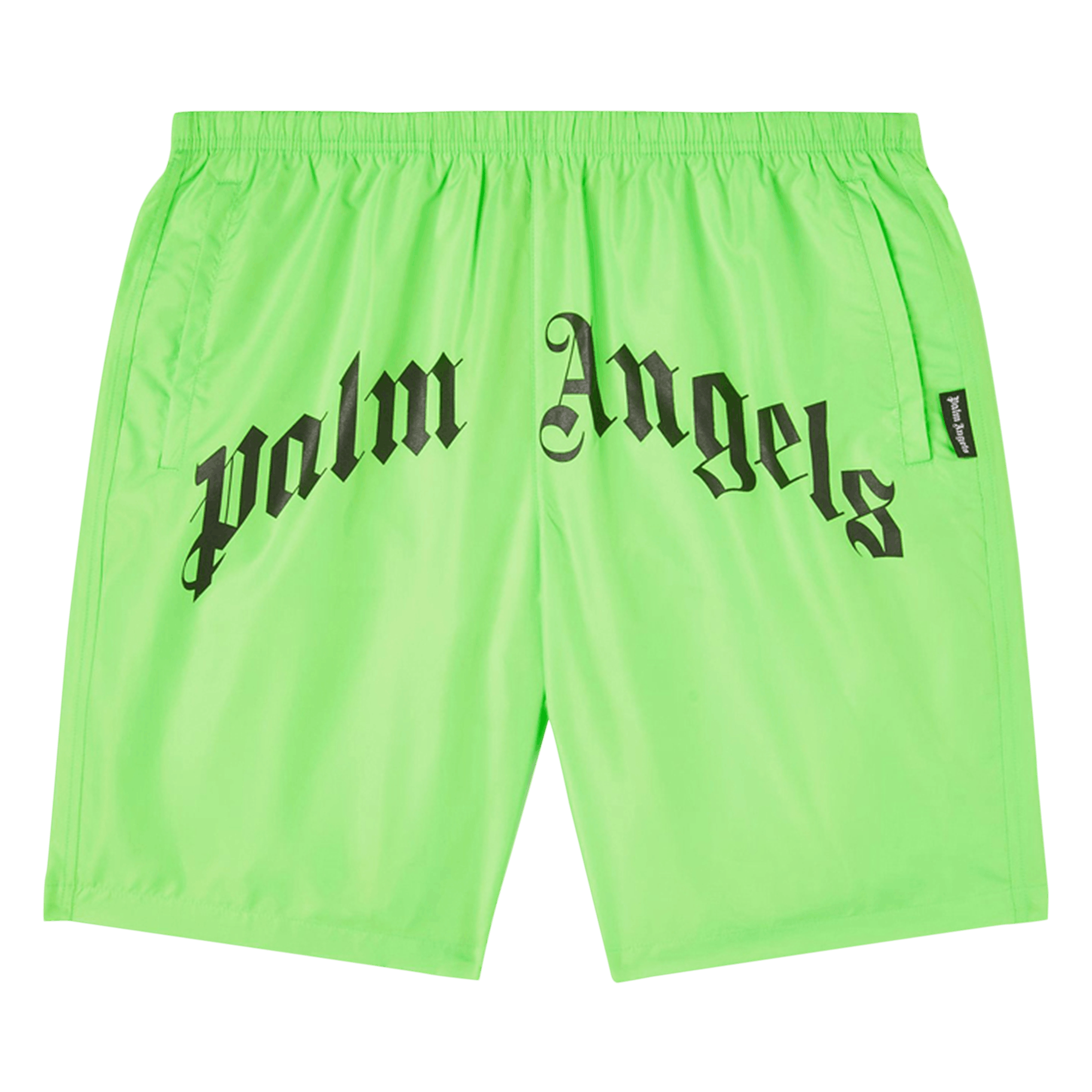 Palm Angels Curved Logo Swim Short 'Green Fluo'