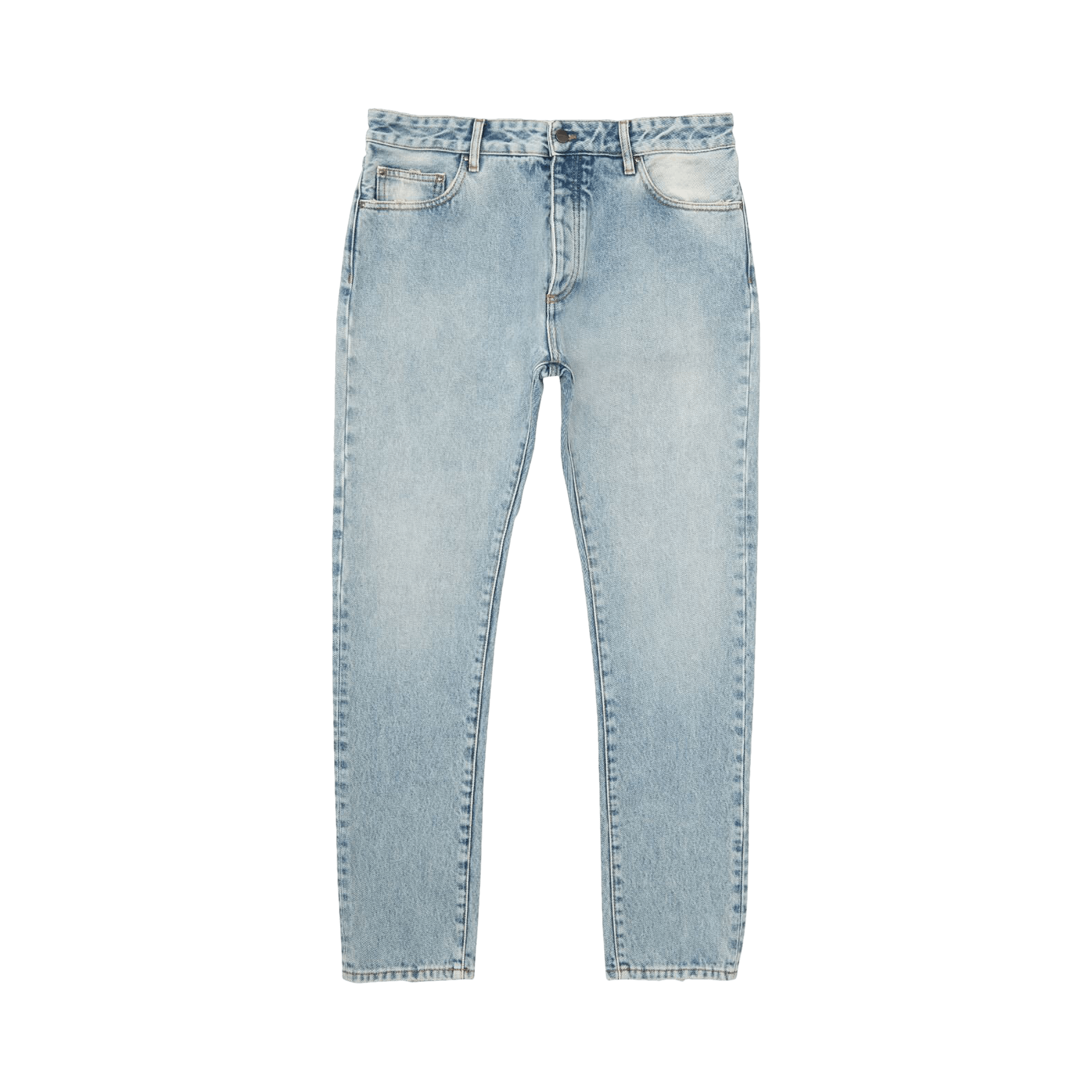 Palm Angels Straight Curved Logo Jeans 'Light/Blue'