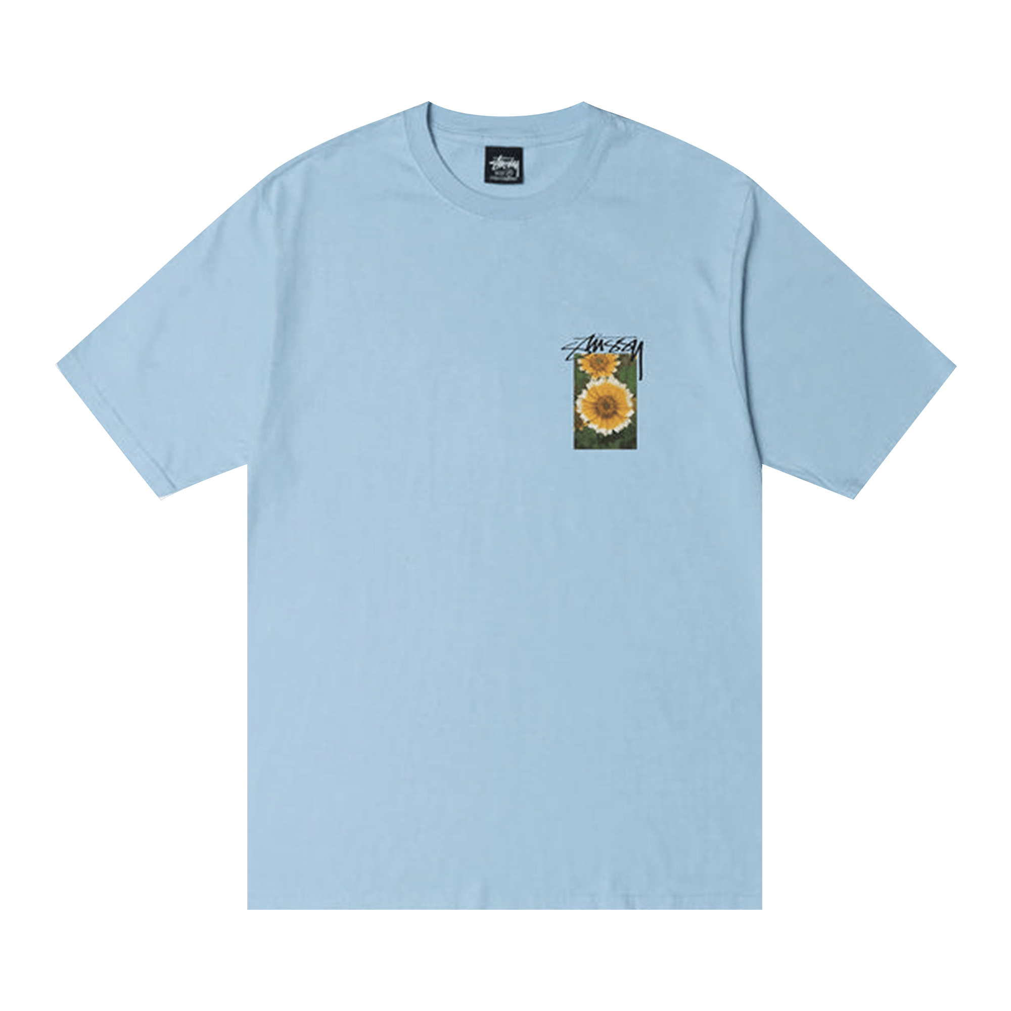 Stussy Flower Grid Pigment Dyed Tee 'Sky Blue'