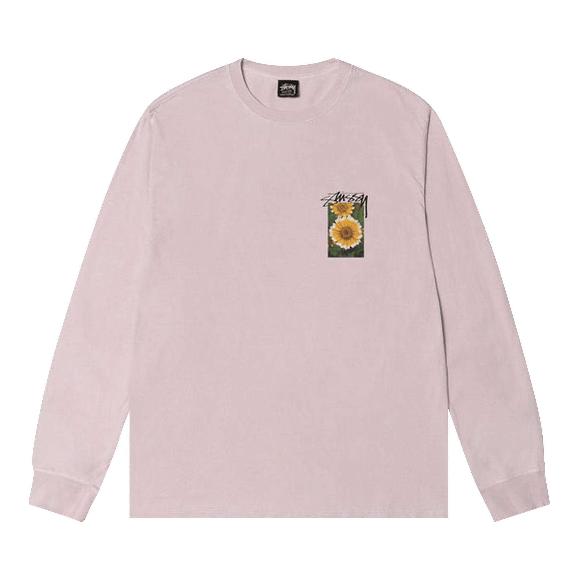 Stussy Flower Grid Pigment Dyed Long-Sleeve Tee 'Blue'