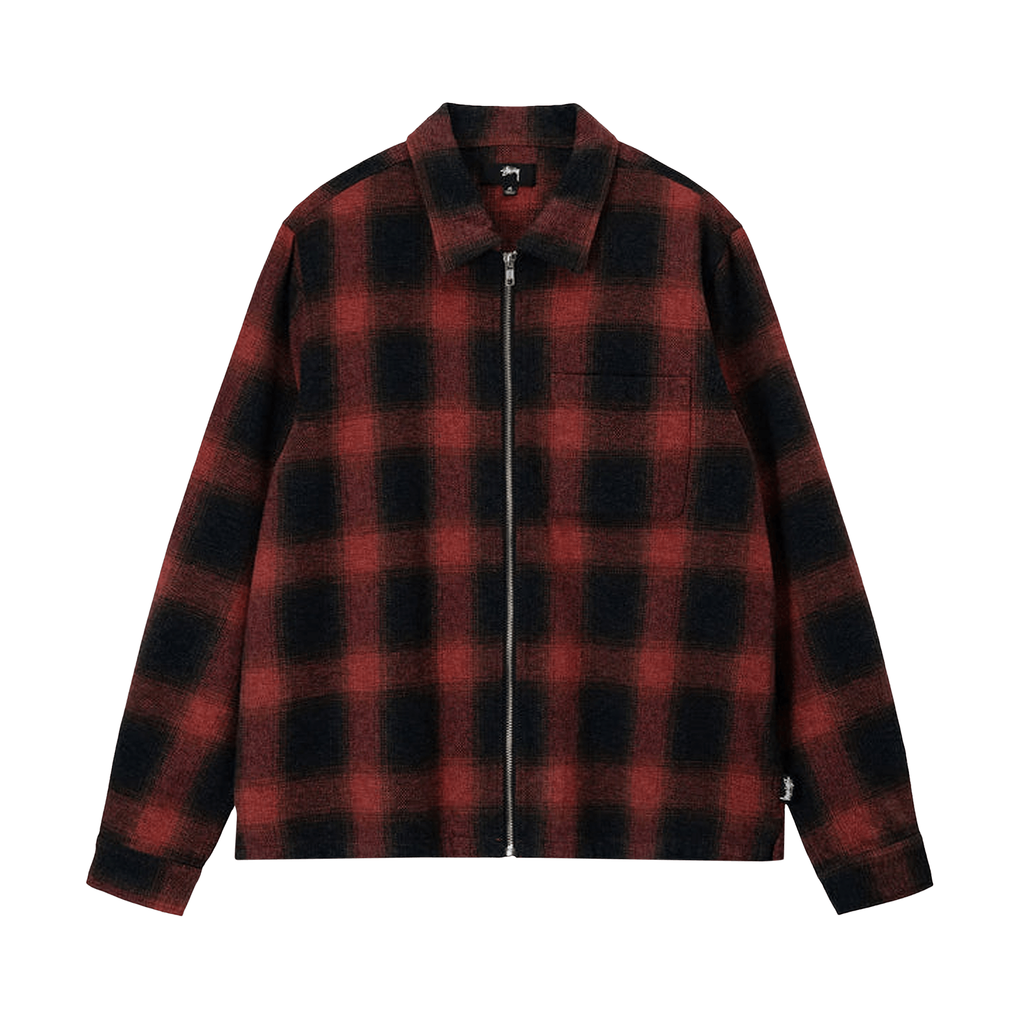 Stussy Hank Plaid Zip Shirt 'Red'