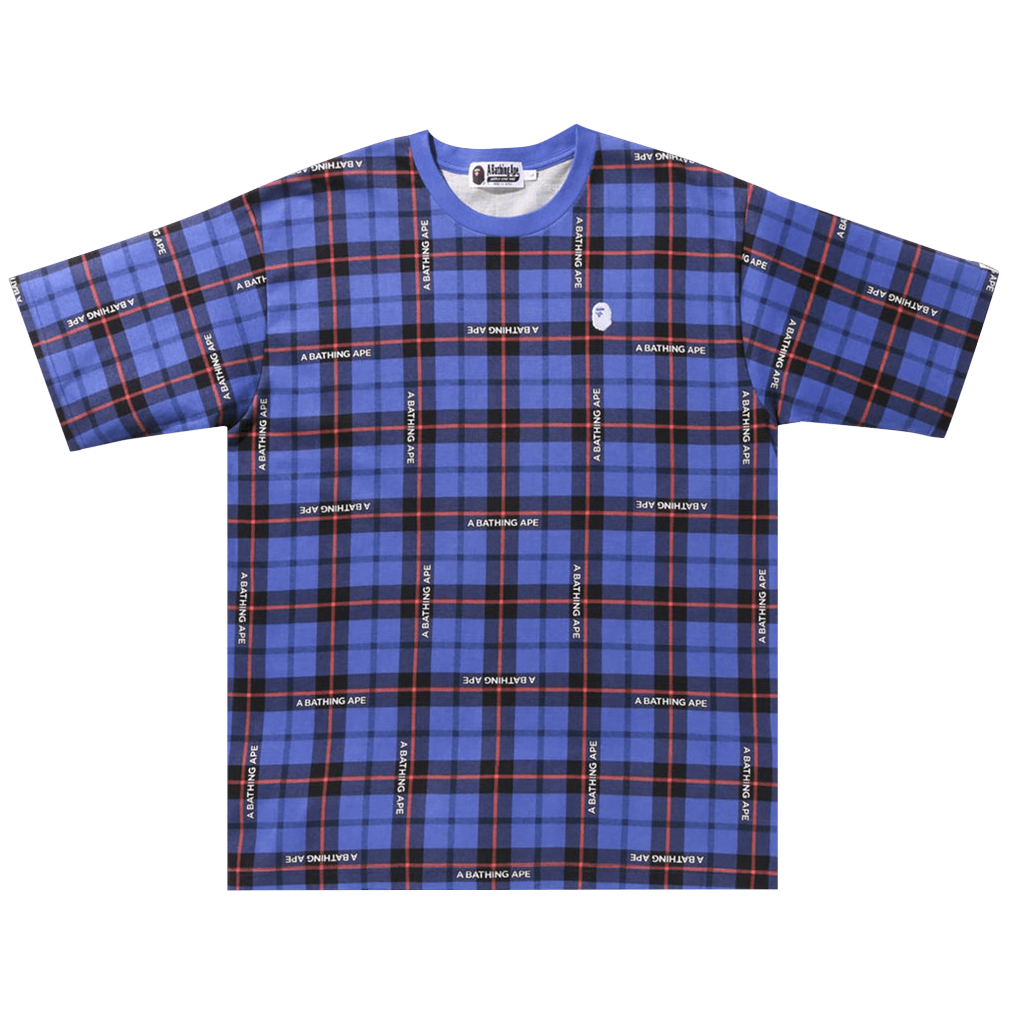 BAPE Check Relaxed Fit One Point Tee 'Blue'