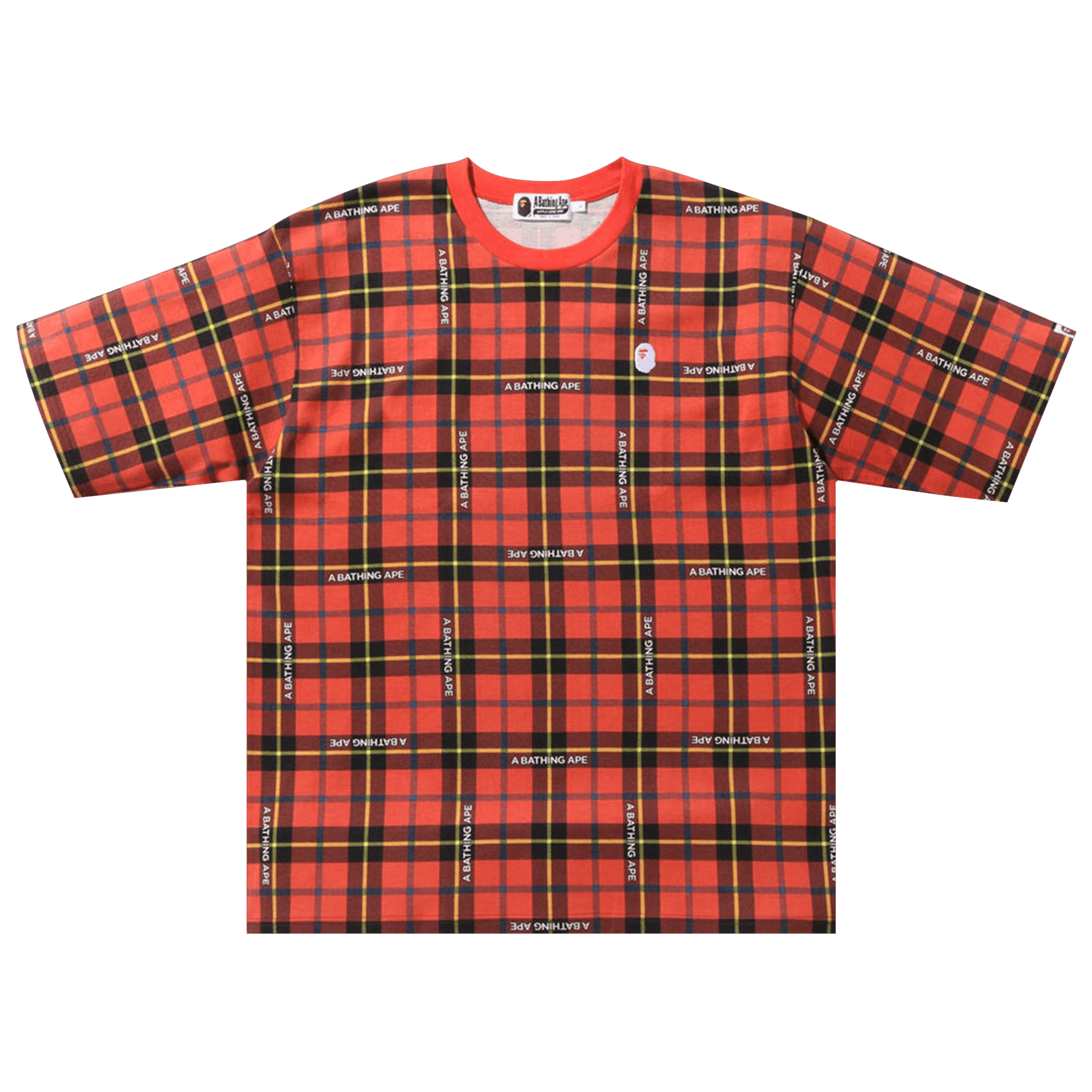 BAPE Check Relaxed Fit One Point Tee 'Red'