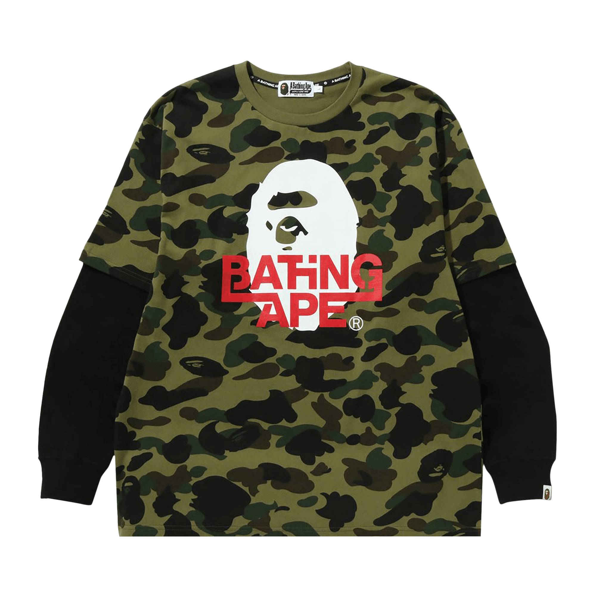 BAPE 1st Camo Relaxed Fit Layered Long-Sleeve Tee 'Green'