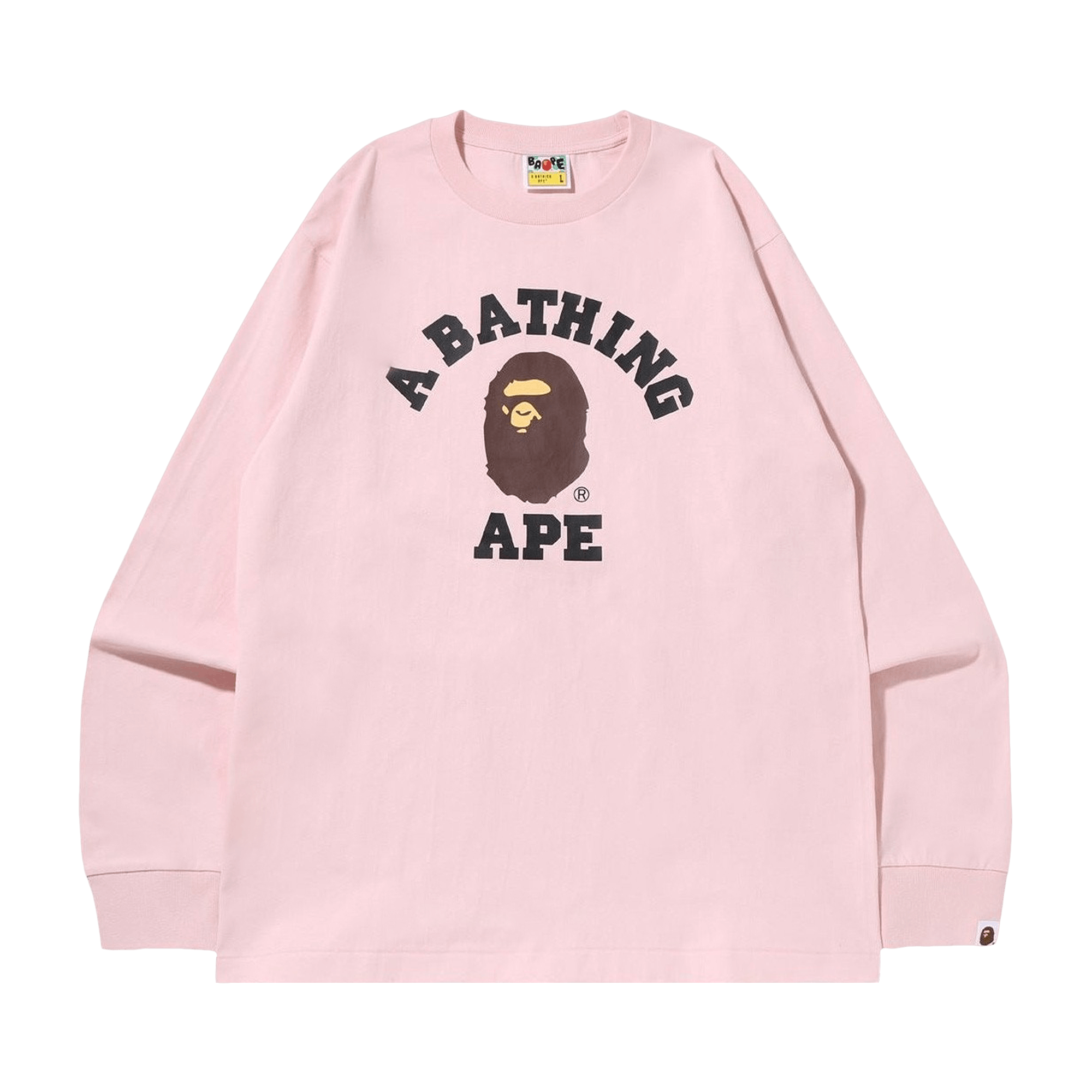 BAPE College Long-Sleeve Tee 'Pink'