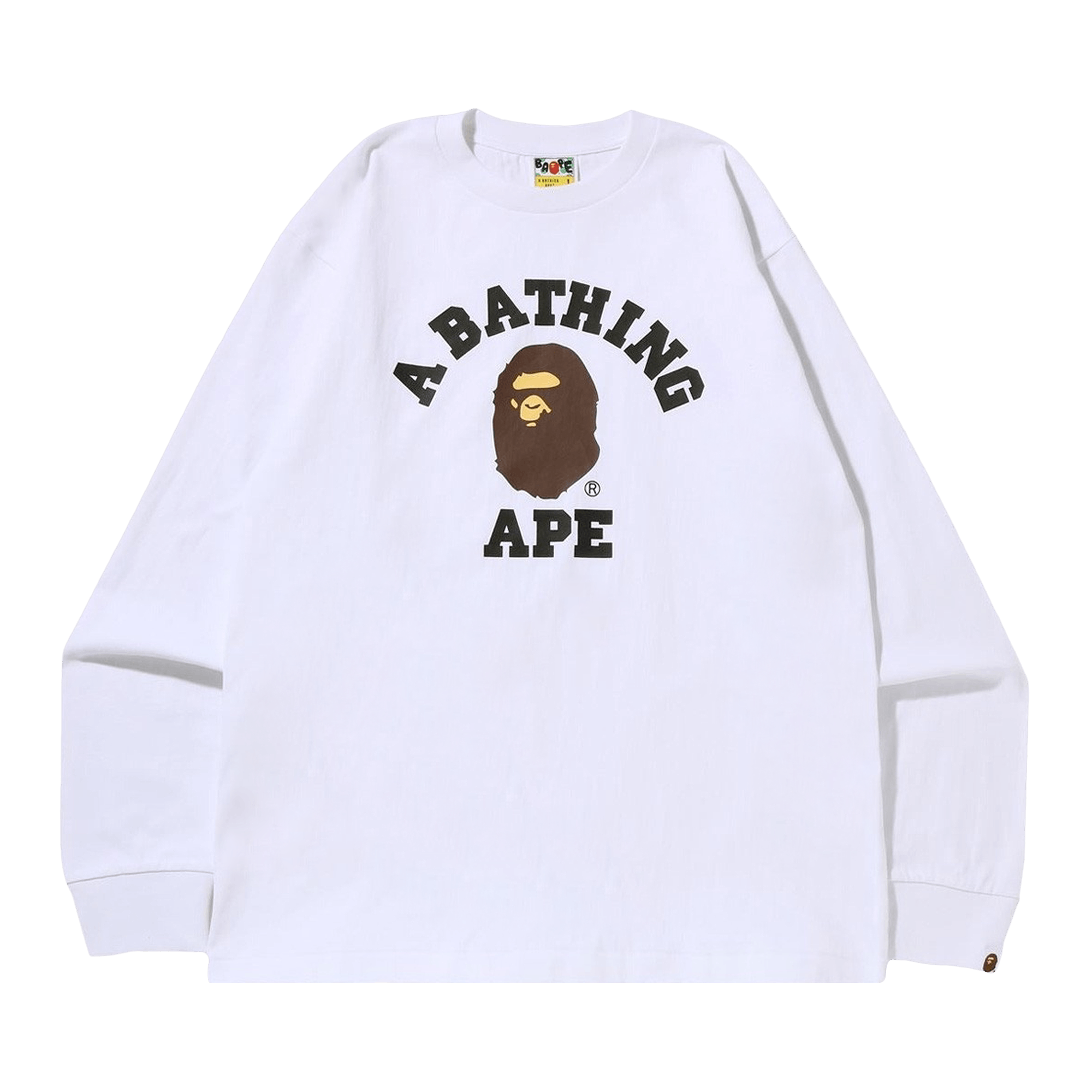 BAPE College Long-Sleeve Tee 'White'