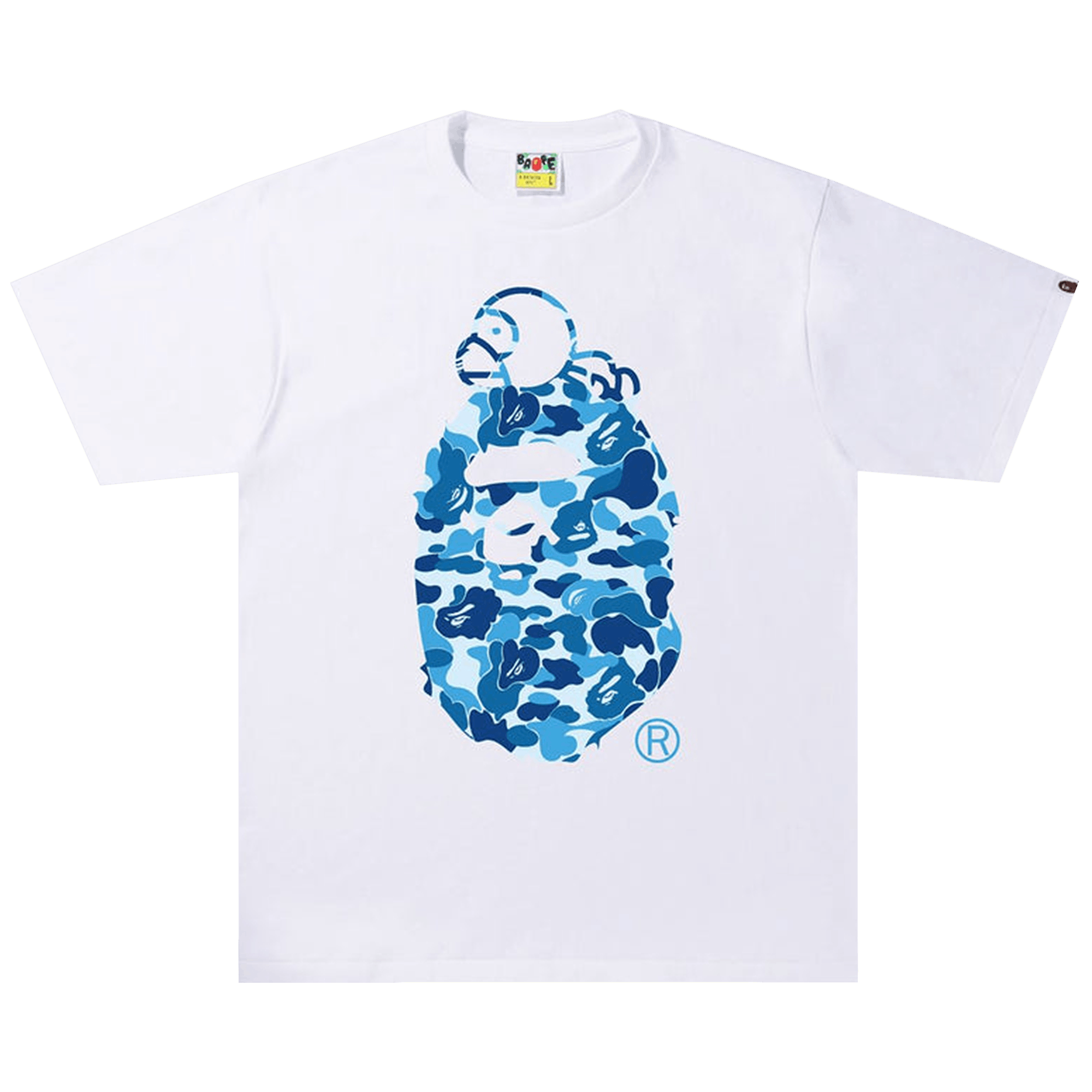 BAPE ABC Camo Milo On Big Ape Tee 'White/Blue'