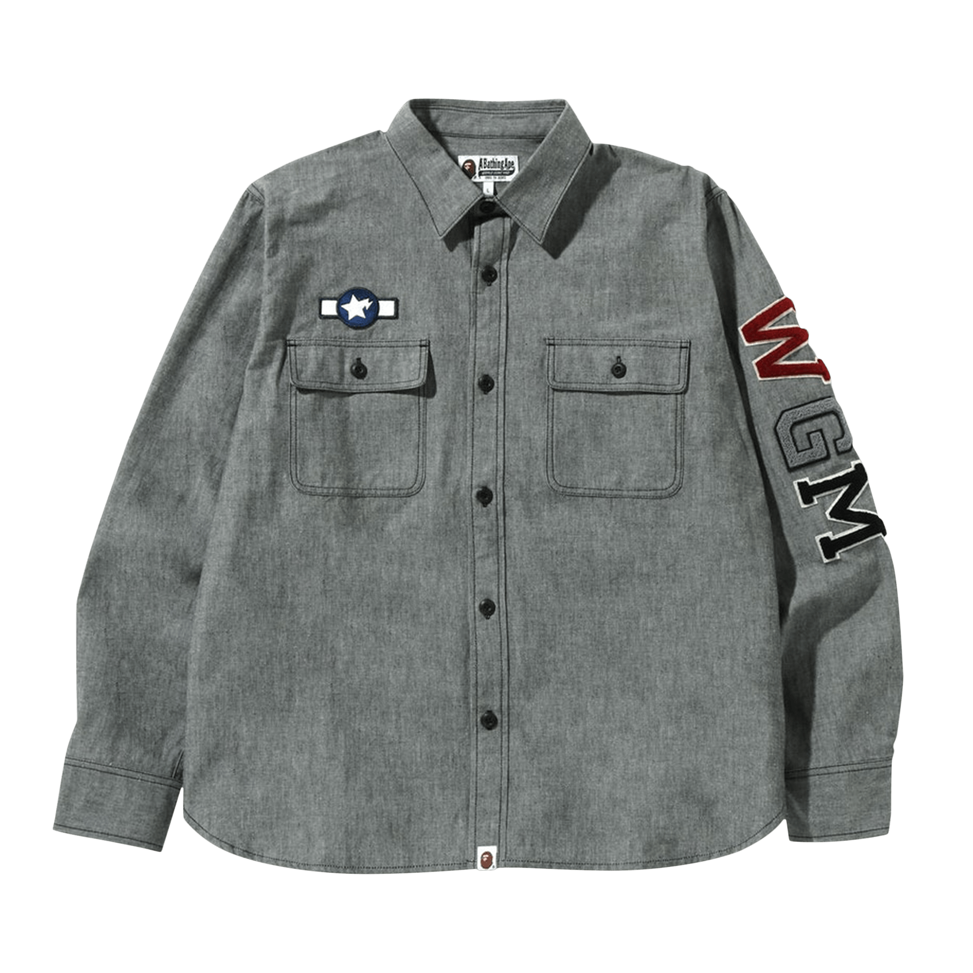 BAPE Busy Shark Chambray Relaxed Fit Shirt 'Black'