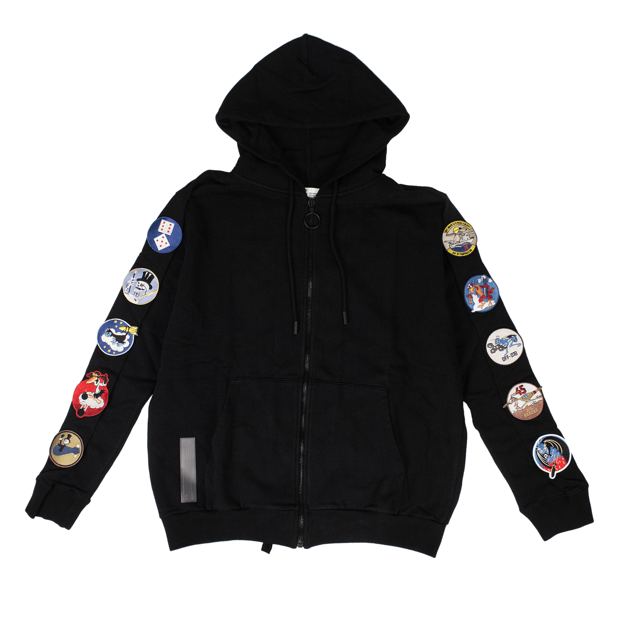 Off-White Patches Zip-Up Sweatshirt 'Black'