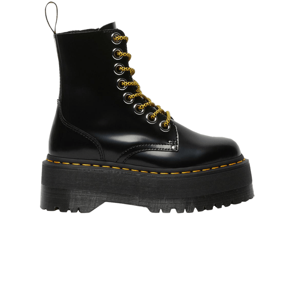 Pre-owned Dr. Martens Wmns Jadon Max Platform Boot 'black Buttero'