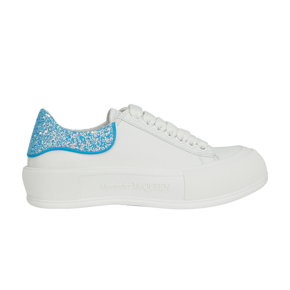 Alexander McQueen Wmns Deck Plimsoll 'White Cerulean Blue Glitter'