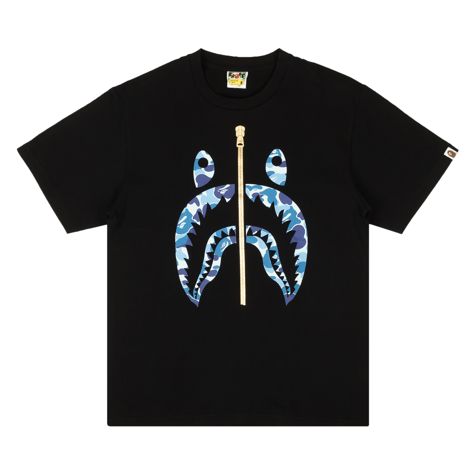 BAPE Shark Camo Short-Sleeve T-Shirt 'Black/Blue'