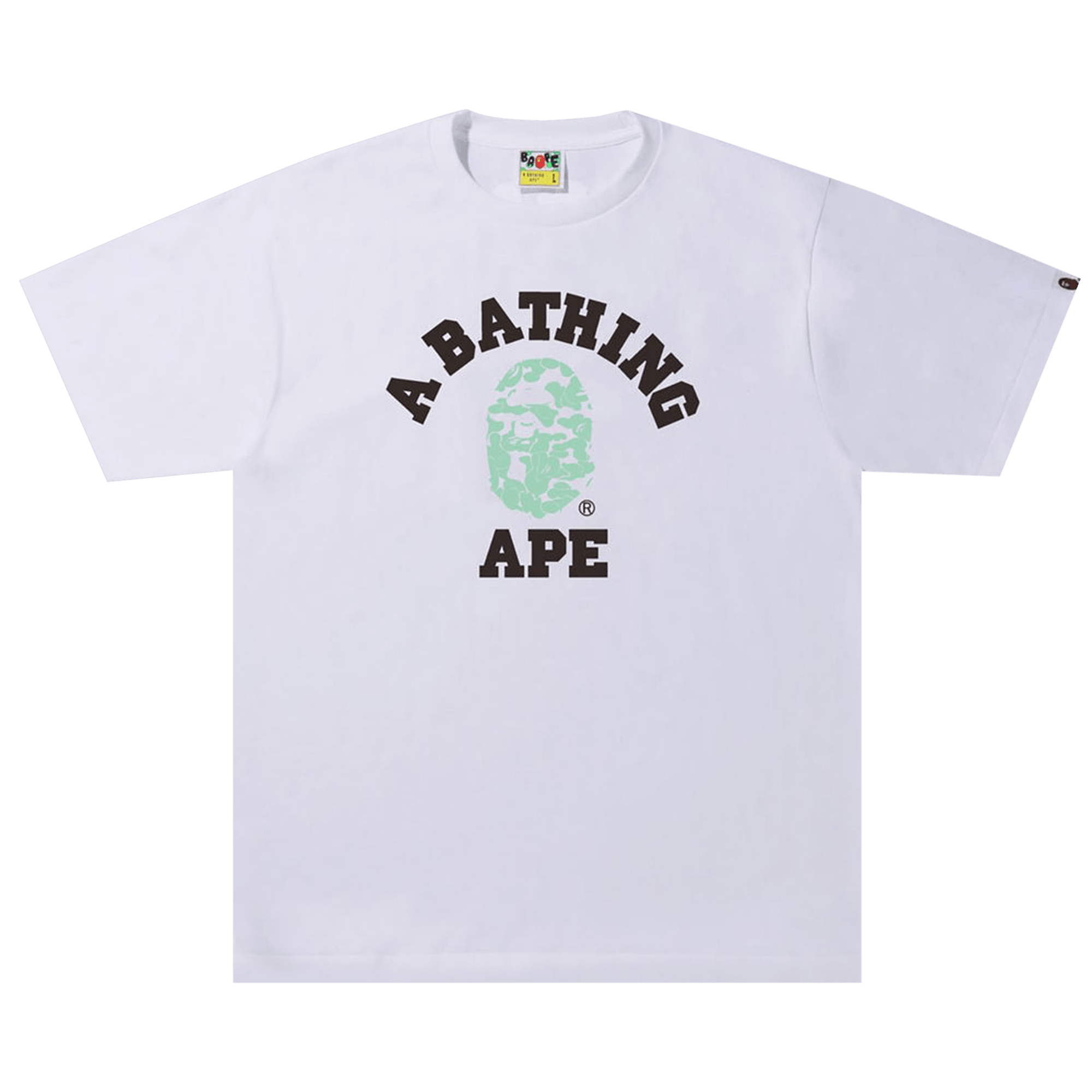 BAPE Text Code Camo College Tee 'White'