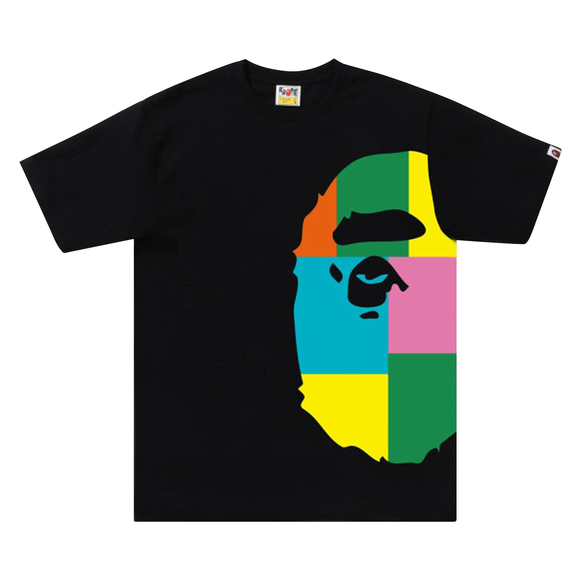 BAPE Color Block Side Big Ape Head Tee 'Black/Multicolor'