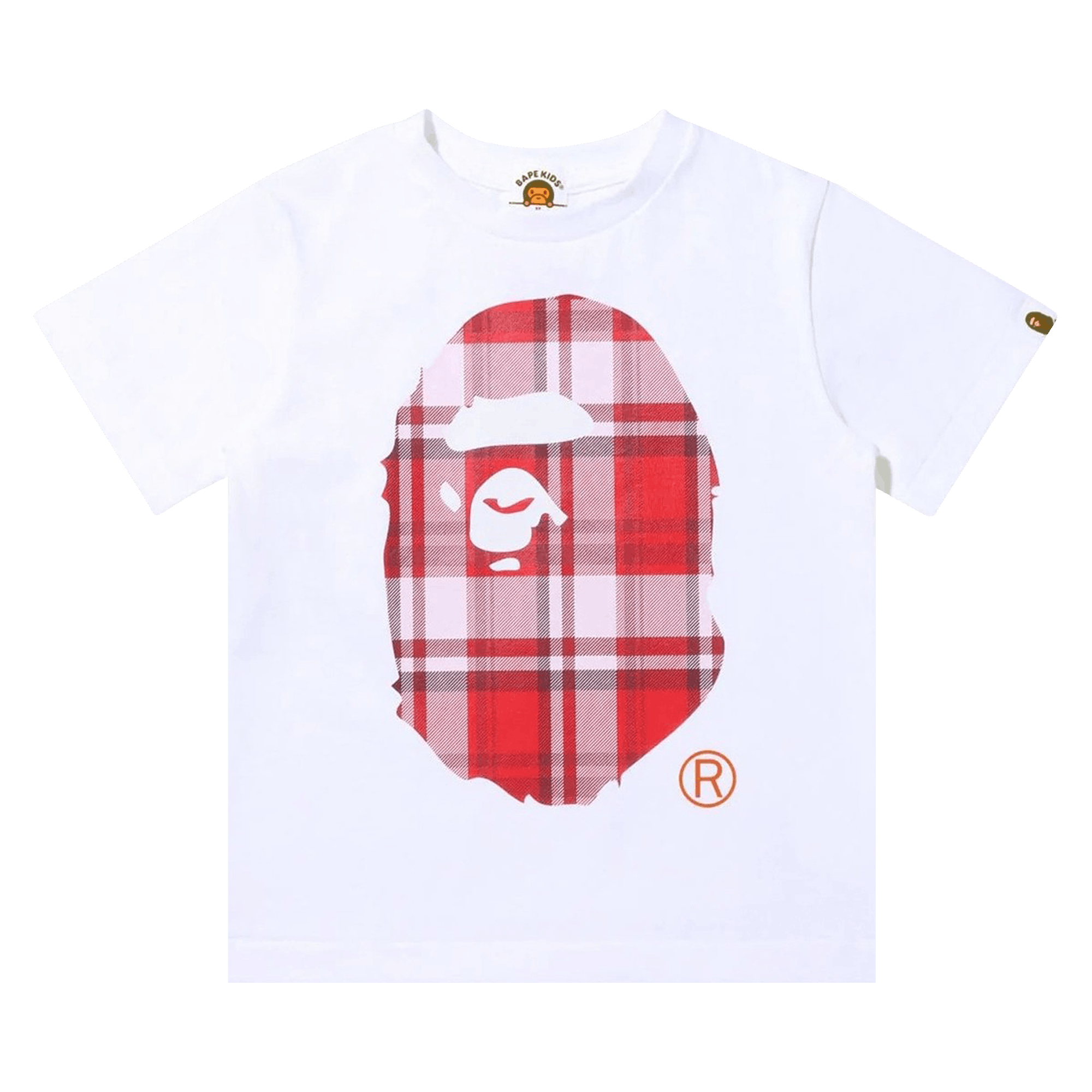 BAPE Check Gift Ape Head Tee 'White'